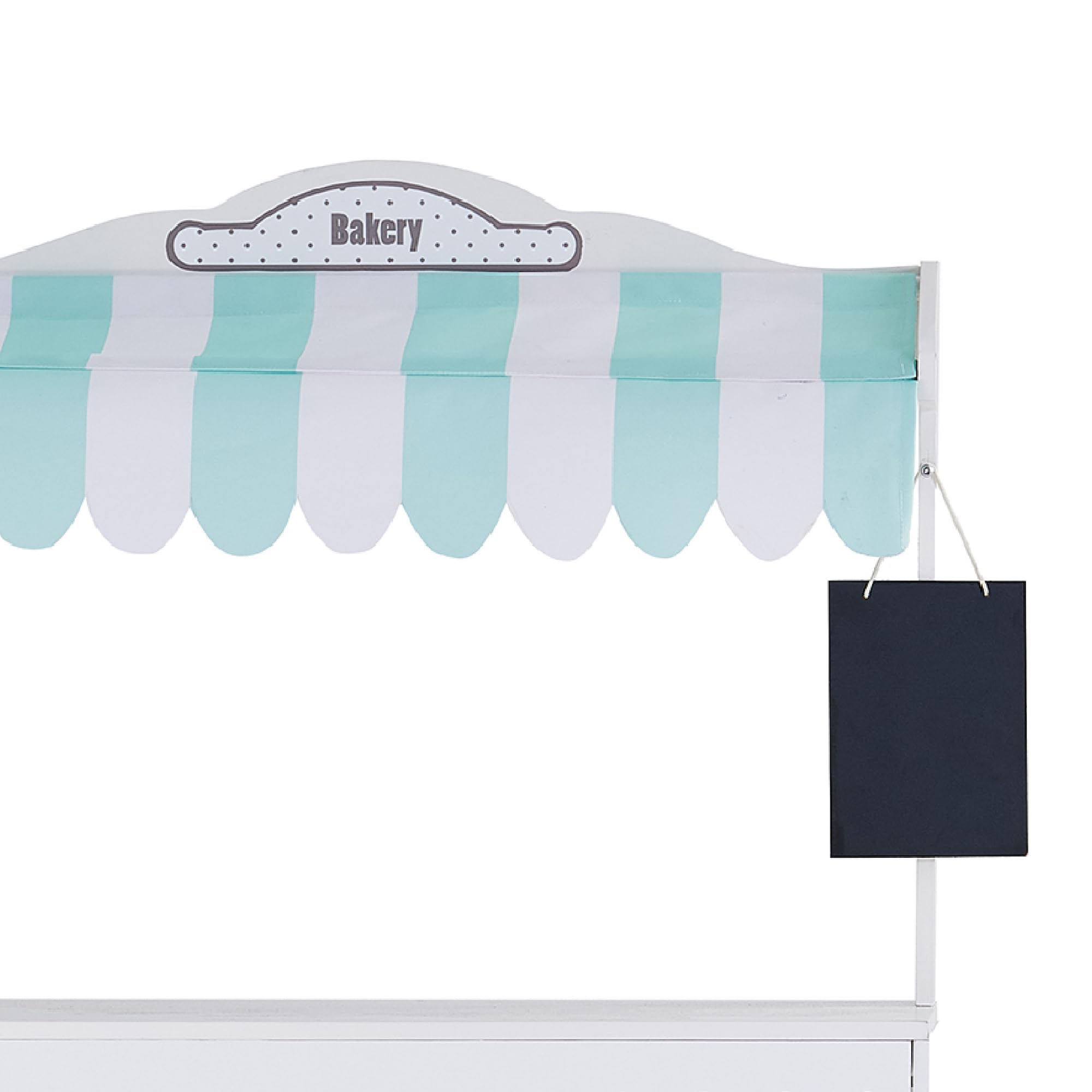 Teamson Kids My Dream Bakery Shop - Interactive Wooden Play Kitchen Set with 18 Pretend Baked Goods, Rolling Pastry Cart & Dessert Stand - White & Mint Green with Gray Polka Dots - Perfect for Pretend Play, Role Playing & Early Childhood Development