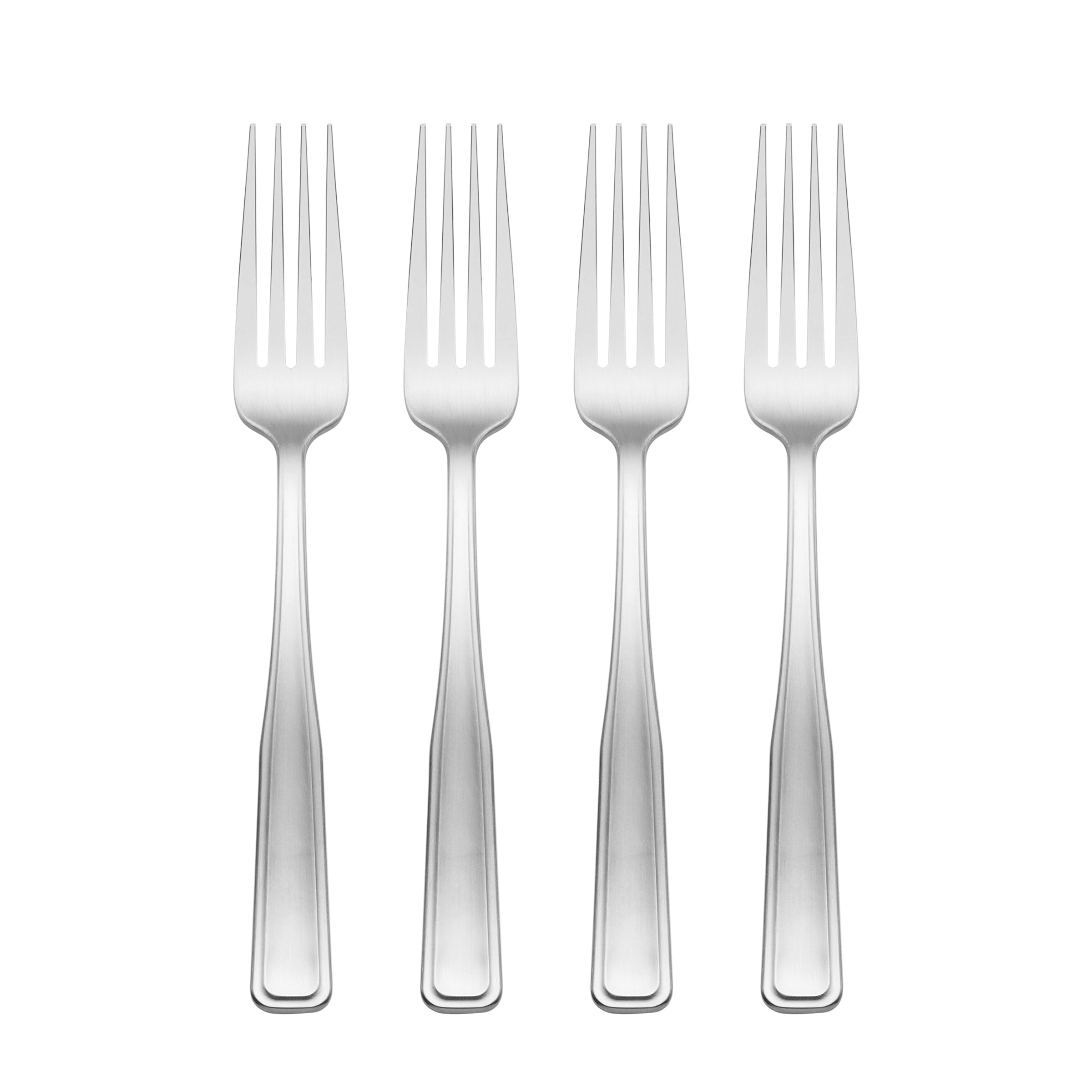 Reid Satin Salad Fork Set of 4 - Stainless Steel Flatware for Dinner Parties, Wedding Gifts & Formal Dining