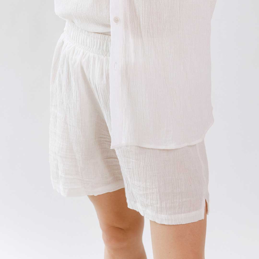 Men's Cabana Shorts - White Cotton Linen Summer Beach Shorts for Casual Wear & Vacation | Perfect for Poolside, Beach Outings & Relaxing