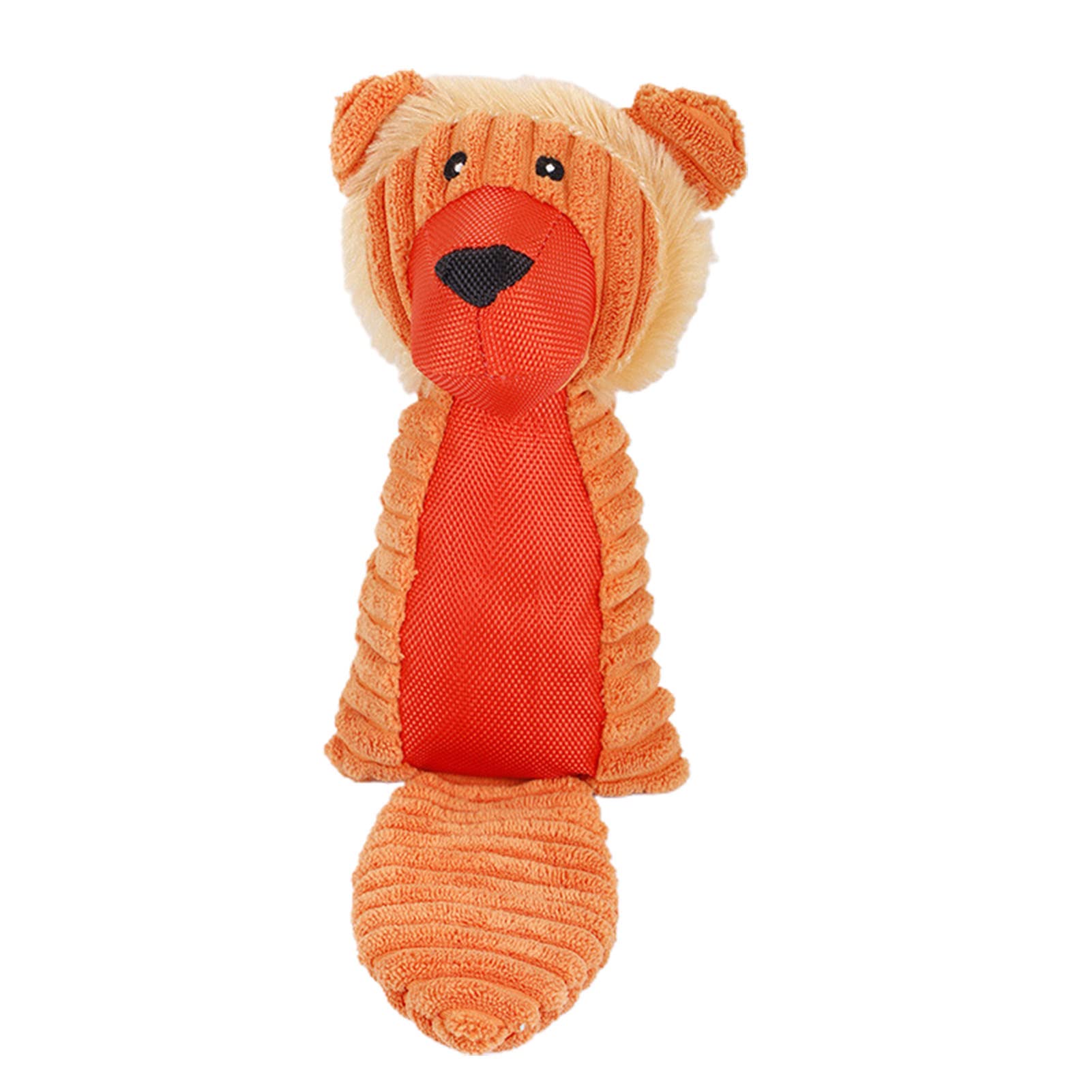 Wharick Squeaky Dog Chew Toys for Puppies - Soft Plush Teeth Cleaning Chew Toy with Grinding Texture, Cute Orange Squeaker Puzzle Toy for Small & Medium Dogs - Perfect for Playtime, Training & Dental Health