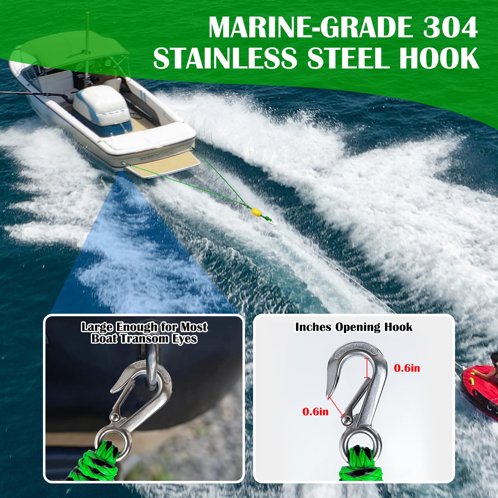 Best Self-Centering Boat Tow Harness for Tubing – Heavy Duty Tow Rope for 1-4 Riders, Floating Water Sports Towable Tube Accessories – Perfect for Lake, River & Ocean Adventures