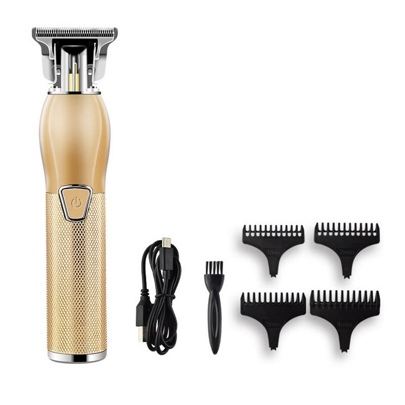 Professional Electric Hair Clippers for Men - Gold Retro Barber Trimmer with Engraving Cutter | Precision Grooming for Beards, Haircuts & Styling at Home or Salon