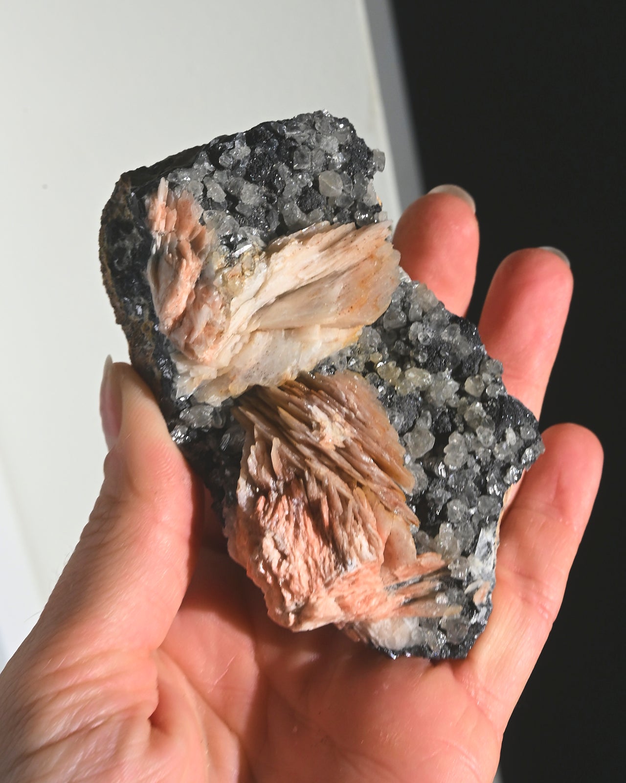 Natural Barite, Galena & Quartz Crystal Cluster - Rare Mineral Specimen for Collectors, Home Decor & Healing Crystals - Perfect for Display Cases, Meditation Spaces & Geology Enthusiasts