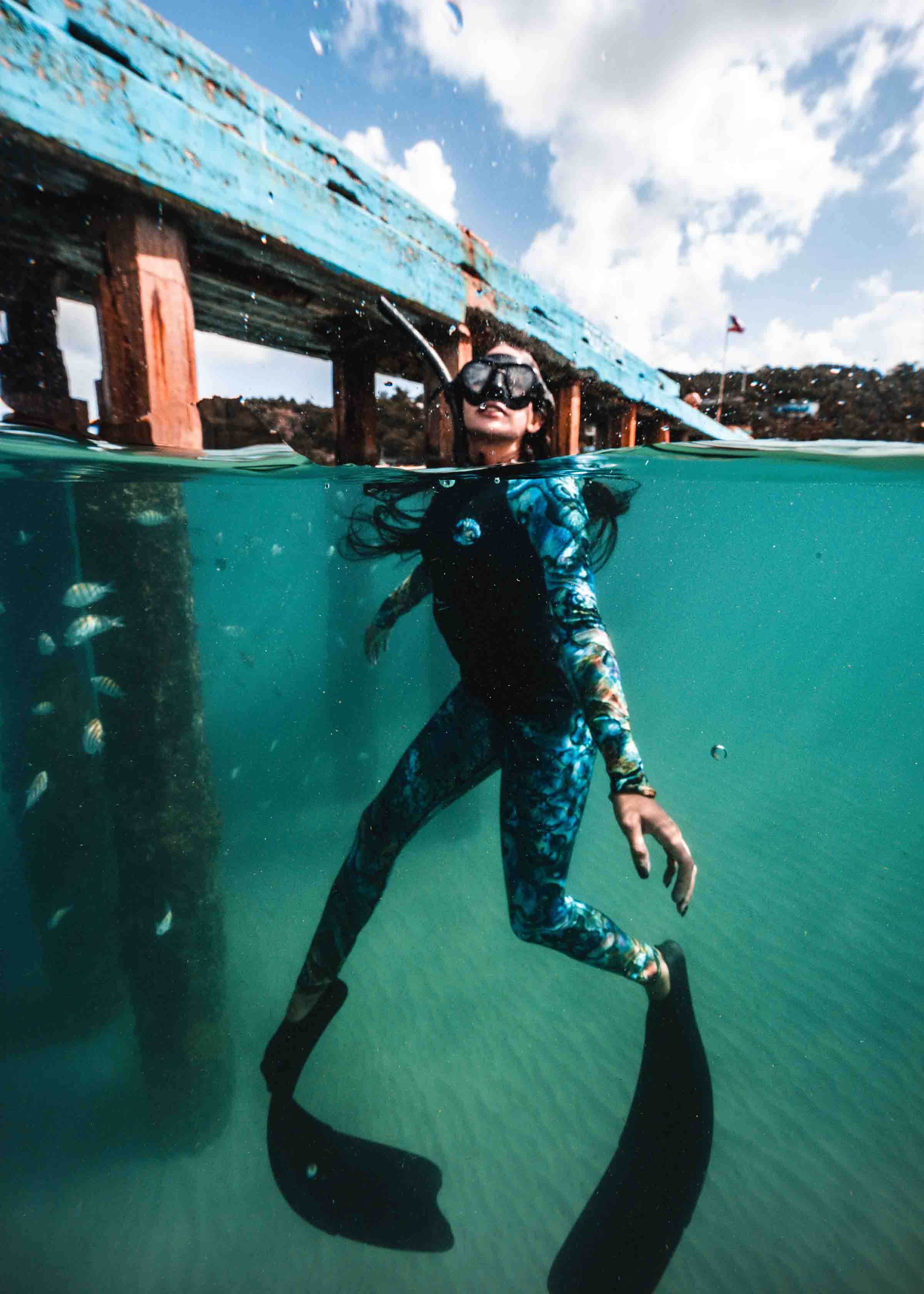 Premium Abalone Swim Leggings - High Waisted Tummy Control Swimwear for Women - Perfect for Beach, Pool & Water Aerobics