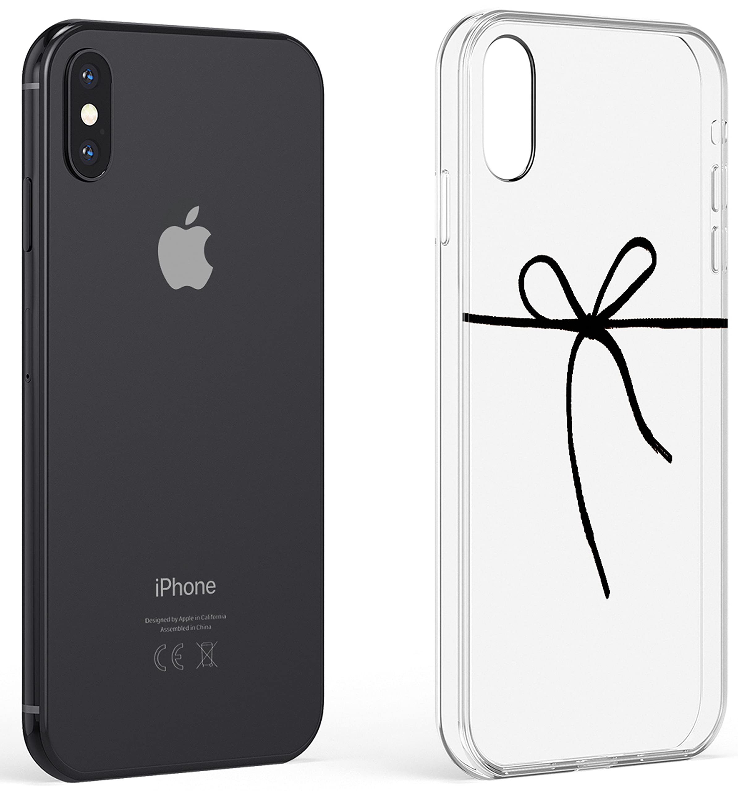 Casely iPhone X/XS Clear Ribbon Phone Case - Stylish Knot Over U Design | Shatterproof Protective Cover for Women & Girls | Perfect for Everyday Use, Work & Travel