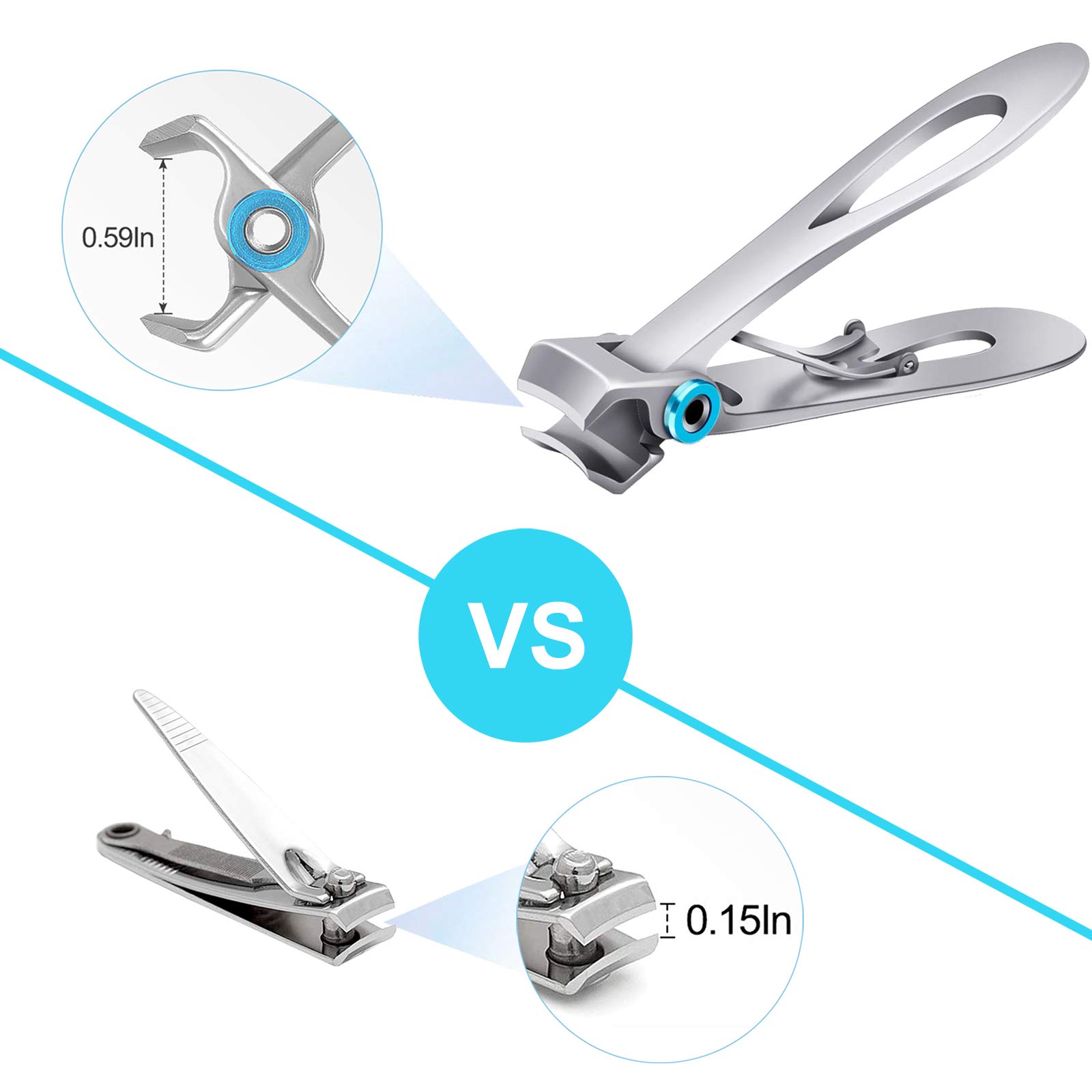 Premium Heavy Duty Nail Clippers for Men & Seniors - Extra Large Stainless Steel Toenail & Fingernail Clippers for Thick Nails (Rose Gold) - Ideal for Home, Travel & Grooming Kits