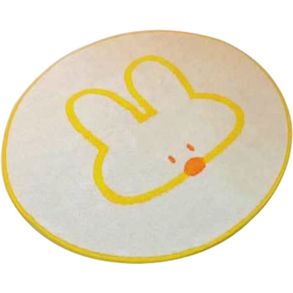 WAYUTO Soft Round Rabbit Rug - Non-Slip Absorbent Doormat for Bathroom, Shower & Bathtub Side - Playroom Entryway & Indoor Patio Welcome Mat - Cozy Home Decor for Kids Room, Nursery & Pet Areas