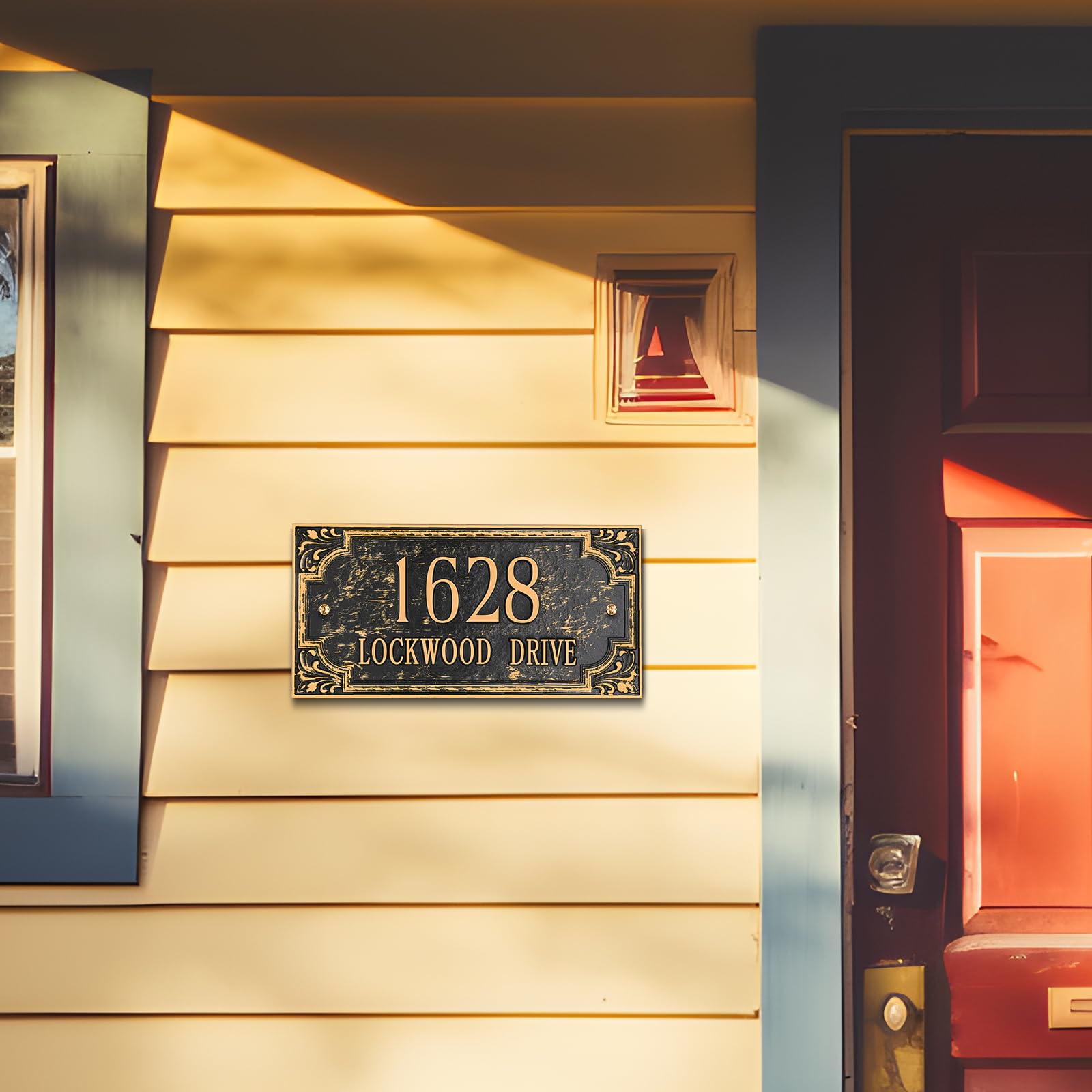 Personalized Large Address Plaque - Custom House Number Sign for Outdoor, Fence, Driveway & Apartment | 1/4