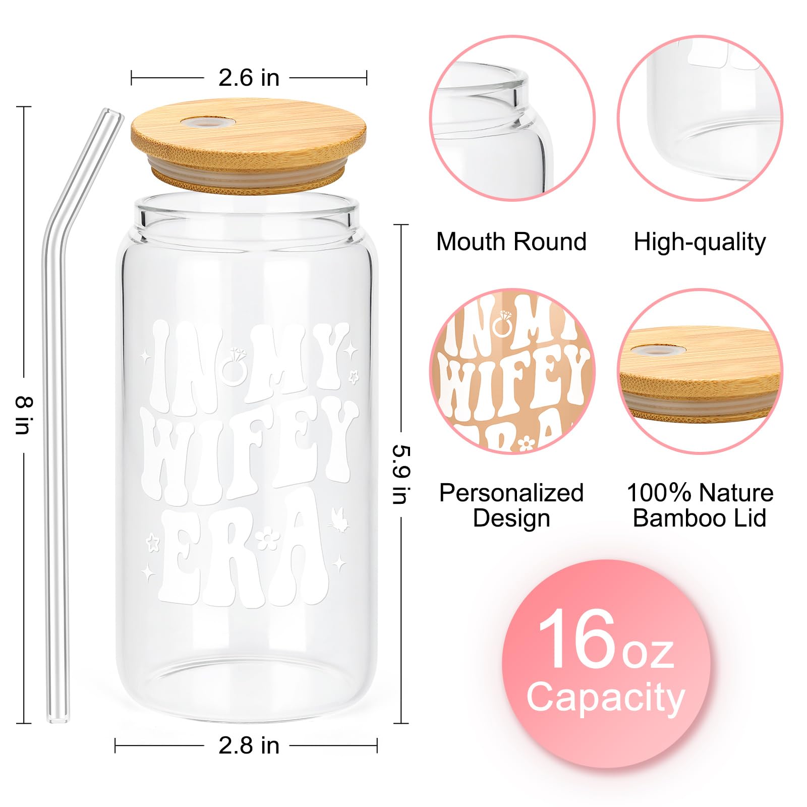Elegant Bridal Shower Gift Set for Bride to Be - Classy Bachelorette & Wedding Gifts with Custom Cup & Straw - Perfect for Honeymoon, Bridal Parties & Wife Appreciation - Cute Wifey Present Ideas for Special Occasions