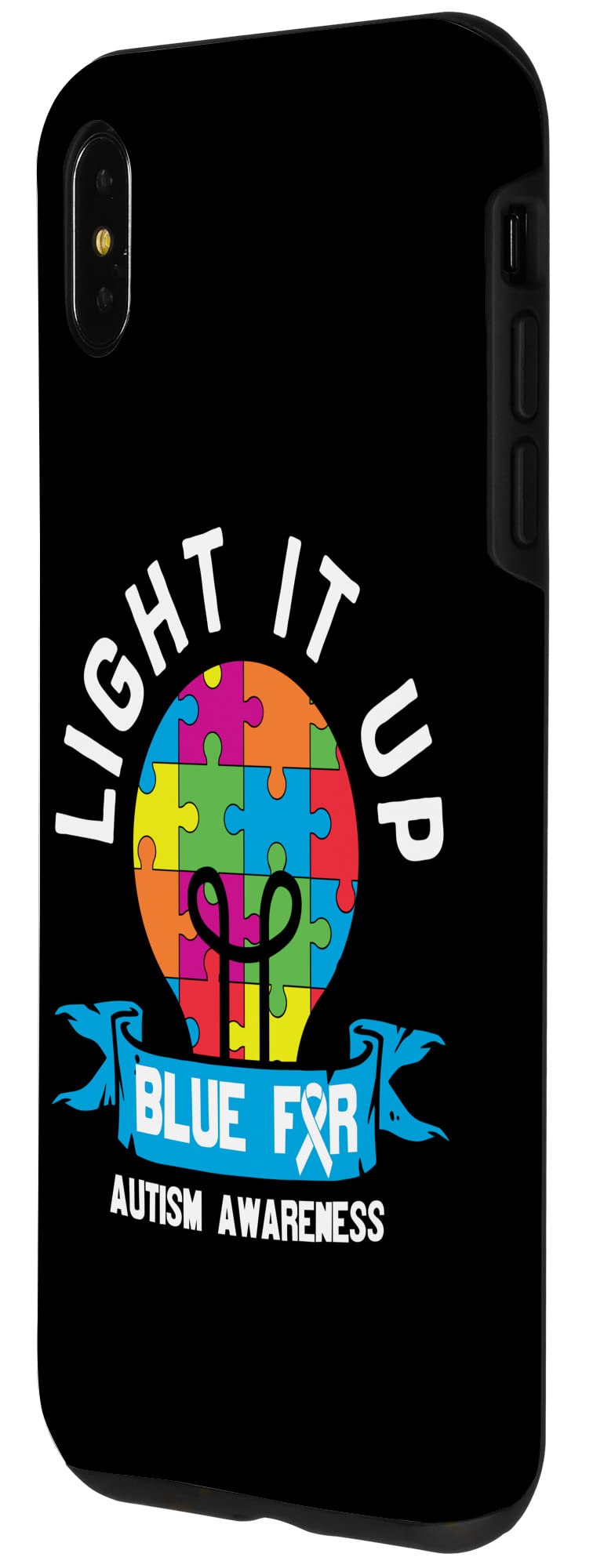 iPhone XS Max Light It Up Blue Autism Awareness Jigsaw Puzzle Phone Case - Protective Cover with Unique Puzzle Design for iPhone XS Max, Perfect for Autism Awareness Events, Fundraisers & Daily Use