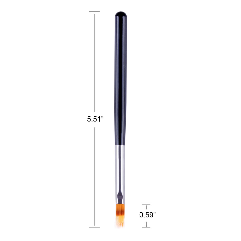 WOKOTO Black Wood Handle Ombre Brush for Acrylic & Gel Nails - Professional Manicure Tool for Gradient & UV Gel Nail Art - Perfect for Salon & Home Nail Designs