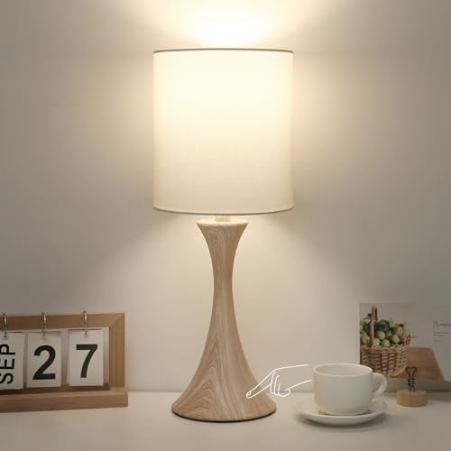 Wood Grain Base with White Shade