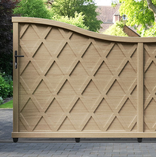 Ashfield Aluminum Sliding Driveway Gate - Low Profile, Middle Drive - Perfect for Residential & Commercial Security