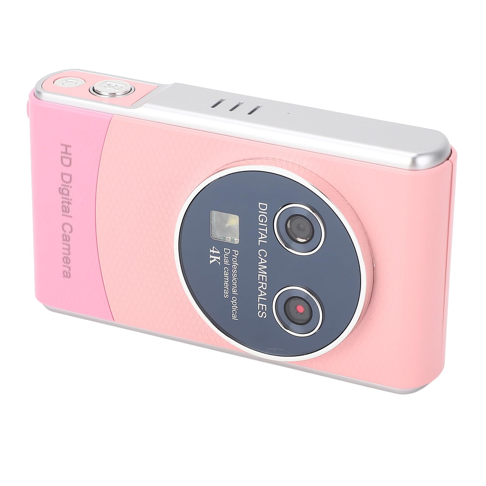 HD 1080P & 36MP Digital Camera with 18X Zoom - 3.0in IPS Screen, Dual Lens, Auto Focus - Compact Vlogging Camera for Travel, Selfies & YouTube Content Creation (Light Red)