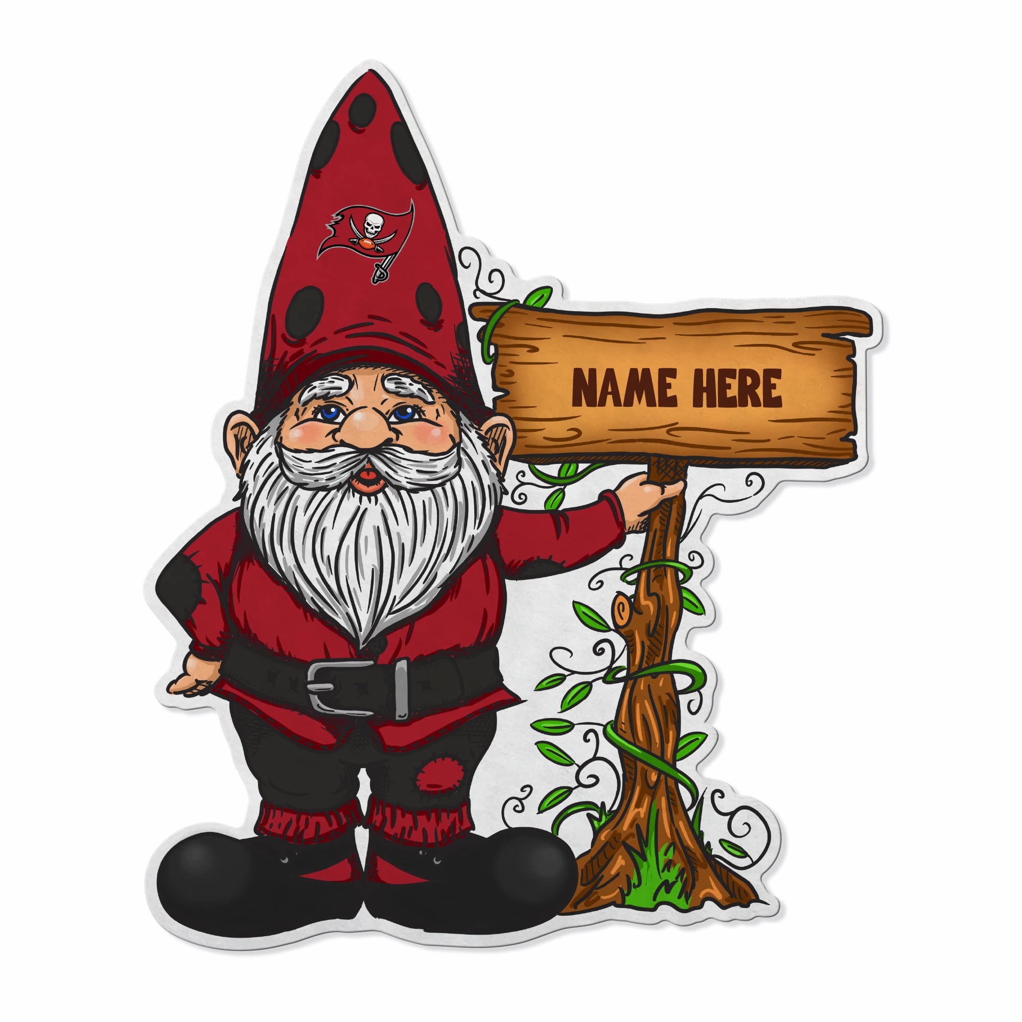 Personalized Tampa Bay Buccaneers NFL Football Gnome Pennant - Soft Felt Decor for Home, Living Room & Game Day - Easy to Hang Wall Art for Football Fans & Bucs Supporters