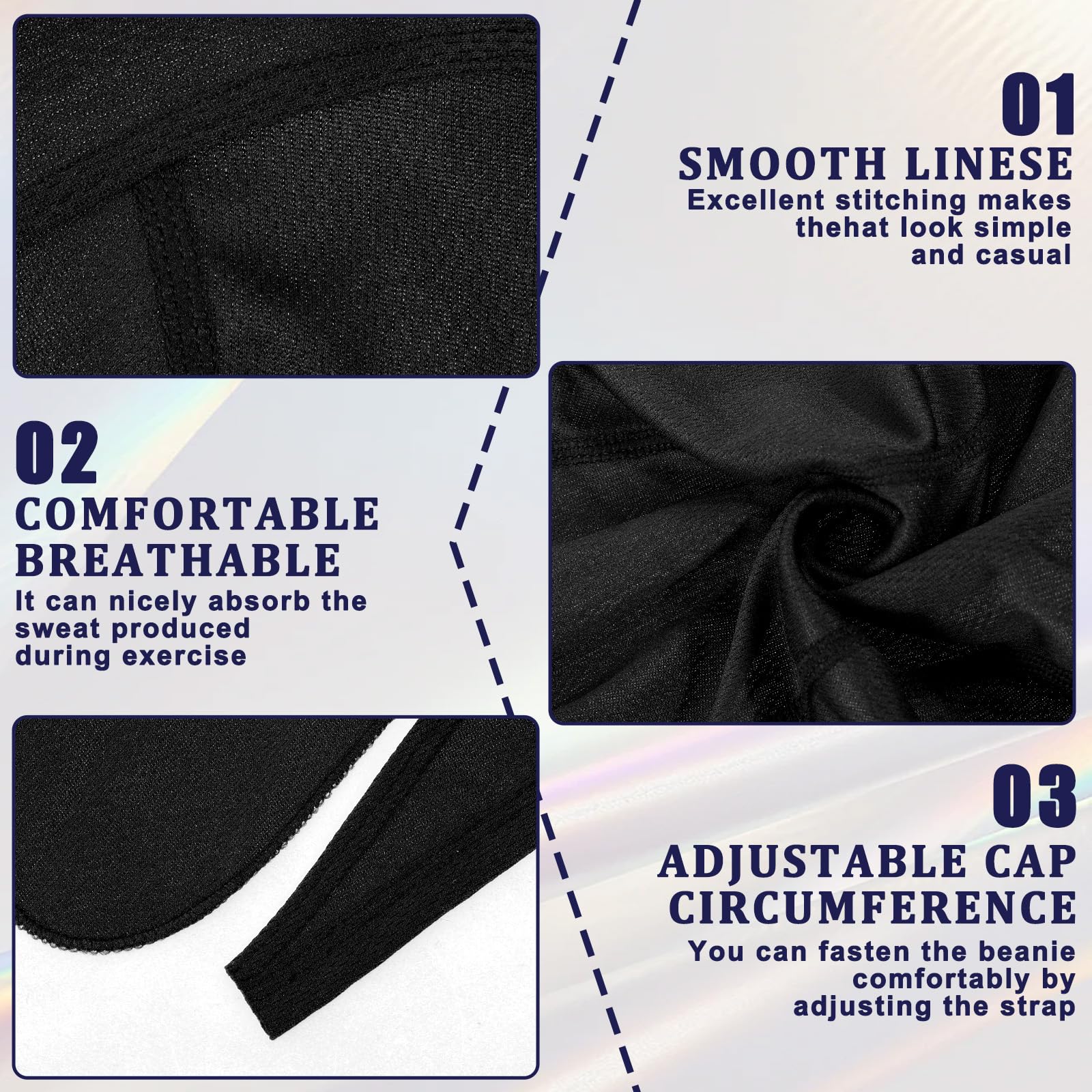 2Pcs Cooling Durags for Men & Women - Sweat Wicking Bandanas, Breathable Helmet Liner Beanie Cap - Perfect for Workouts, Sports & Renaissance Costumes