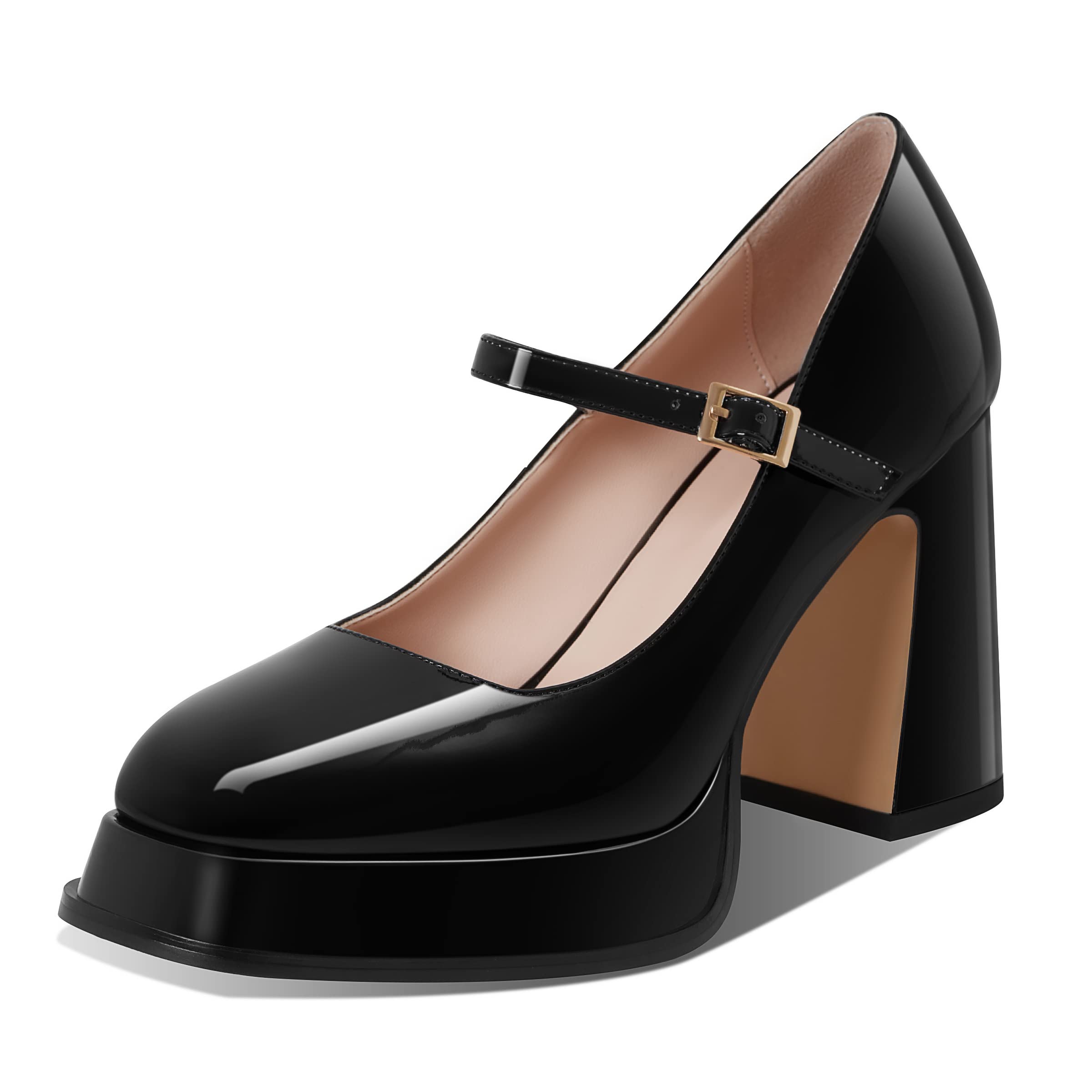Erocalli Women's Chunky High Heel Mary Jane Platform Pumps - Stylish & Comfortable Dress Shoes for Work, Party & Special Occasions
