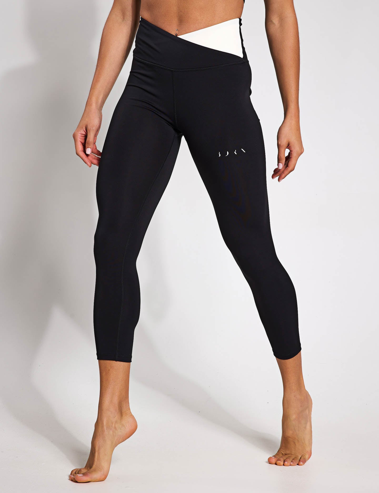 Cleo Legging - High Waist Yoga Pants for Women, Black & White Chalk Pattern, Comfortable Workout Leggings for Running, Gym & Lounge Wear