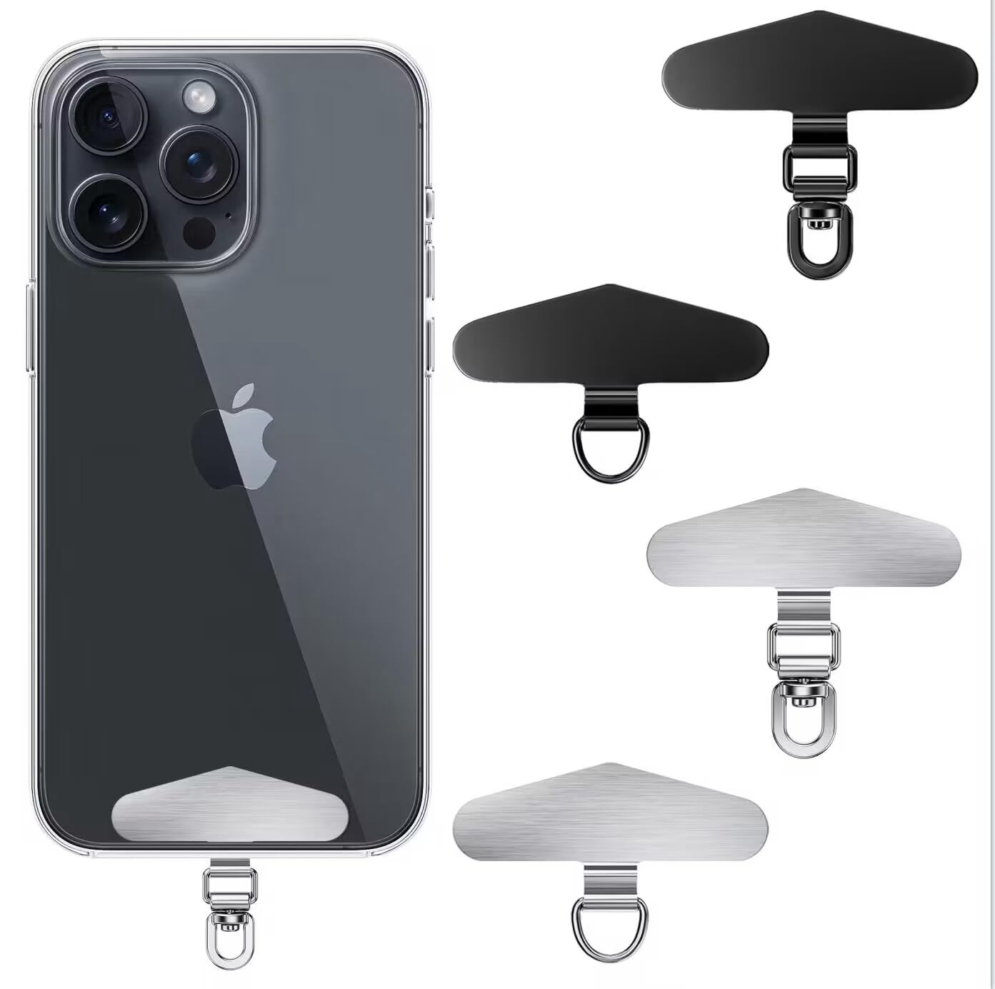 Heavy Duty Stainless Steel Phone Tether Tab for iPhone - Secure Phone Strap Replacement Part | Perfect for Outdoor Adventures, Travel & Work Safety