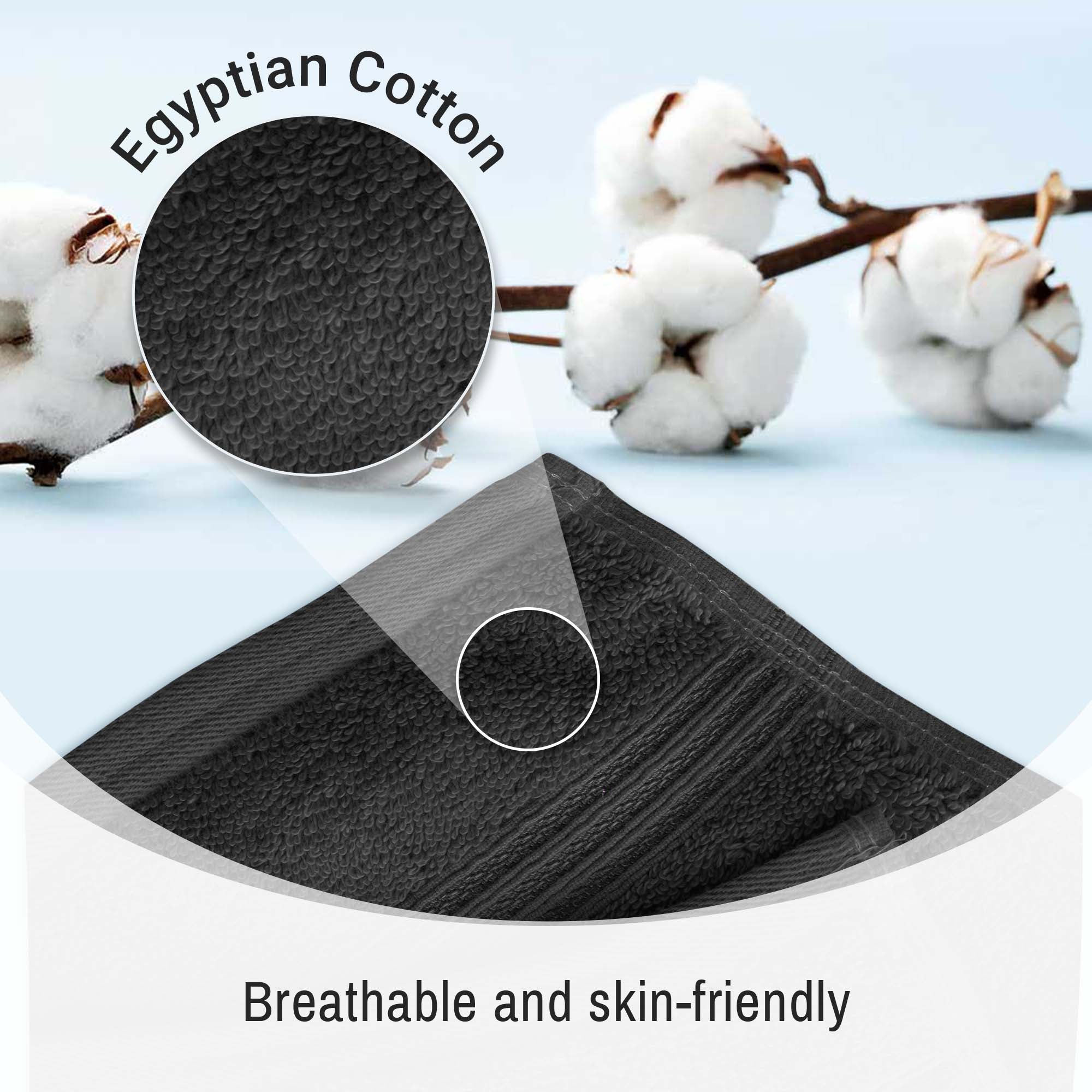 Premium Egyptian Cotton Hand Towels - Ultra Soft & Highly Absorbent Bath Towel Set of 8 for Bathroom, Spa & Guest Use