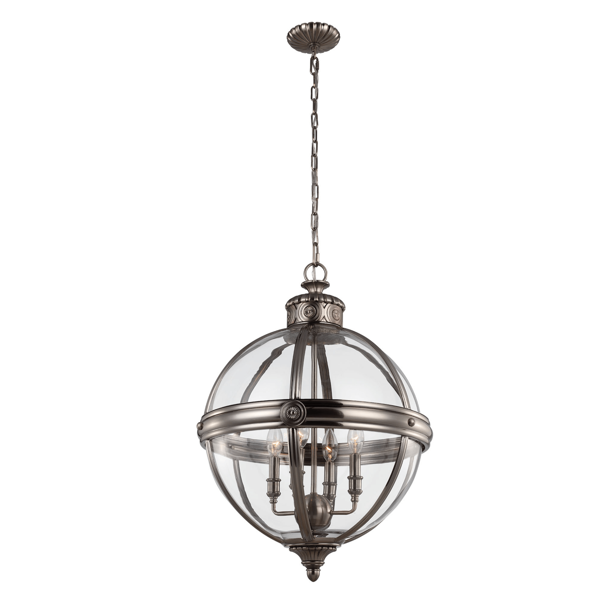 Adams 3/4Lt Center Ceiling Light Fixture - Brushed Nickel/Matte Black/Polished Chrome Finish - Modern Flush Mount Lighting for Bedroom, Kitchen & Hallway