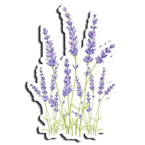 Purple Lavender Flower Stickers - Waterproof Vinyl Decals for Water Bottles, Laptops, Tumblr - Aesthetic DIY Decoration for Journals, Planners & Phone Cases
