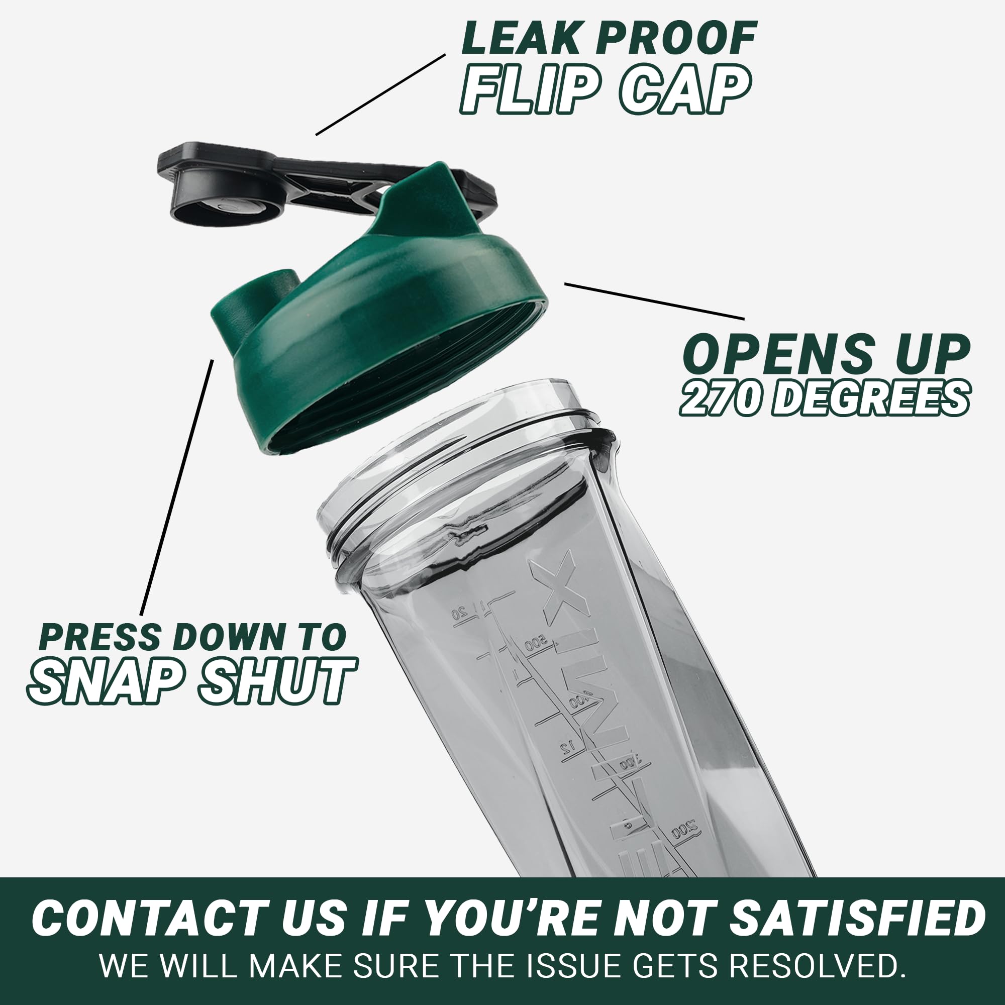 HELIMIX 1.5 Vortex Blender Shaker Bottle - 828ml Leak-Proof Protein Shaker Cup with Unique Vortex Mixing Technology | No Blender Ball Needed | Made in USA | Perfect for Pre-Workout, Post-Workout & On-the-Go Protein Shakes | Gym, Travel & Home Use