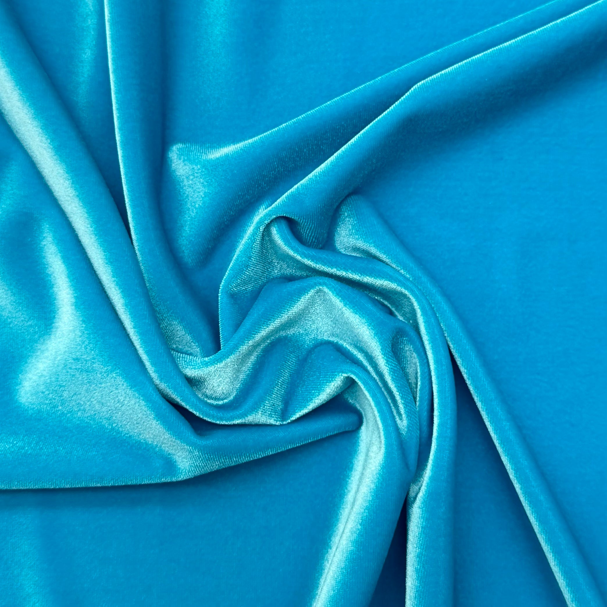 2-Way Stretch Velvet Fabric - Soft & Durable Aqua Blue Material for Upholstery, Clothing & DIY Crafts