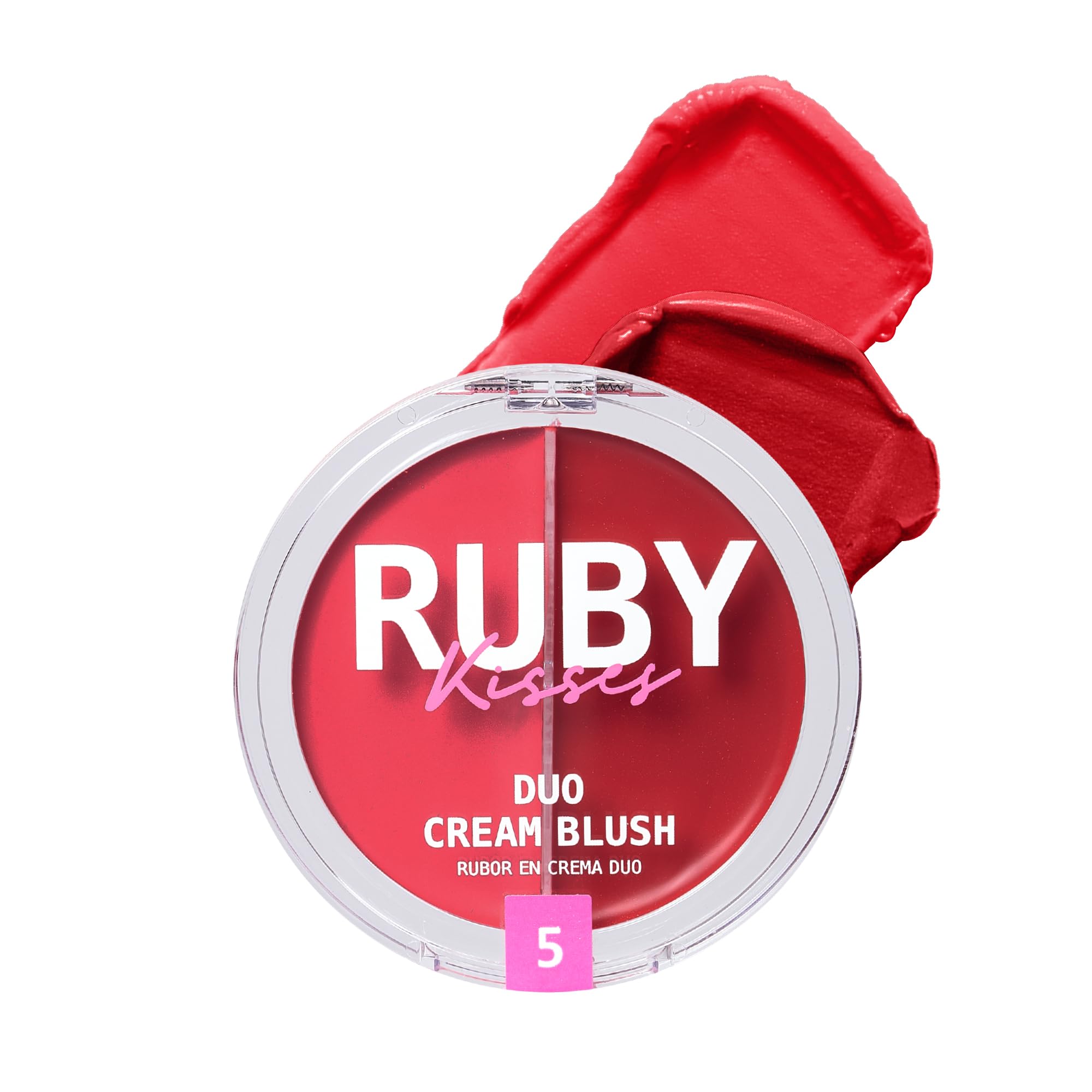 Ruby Kisses Duo Cream Blush - Long-Lasting, Buildable & Blendable Cheek, Lip & Eye Makeup with Green Tea, Aloe Vera & Hyaluronic Acid - Natural-Looking Flush for Day & Night Wear