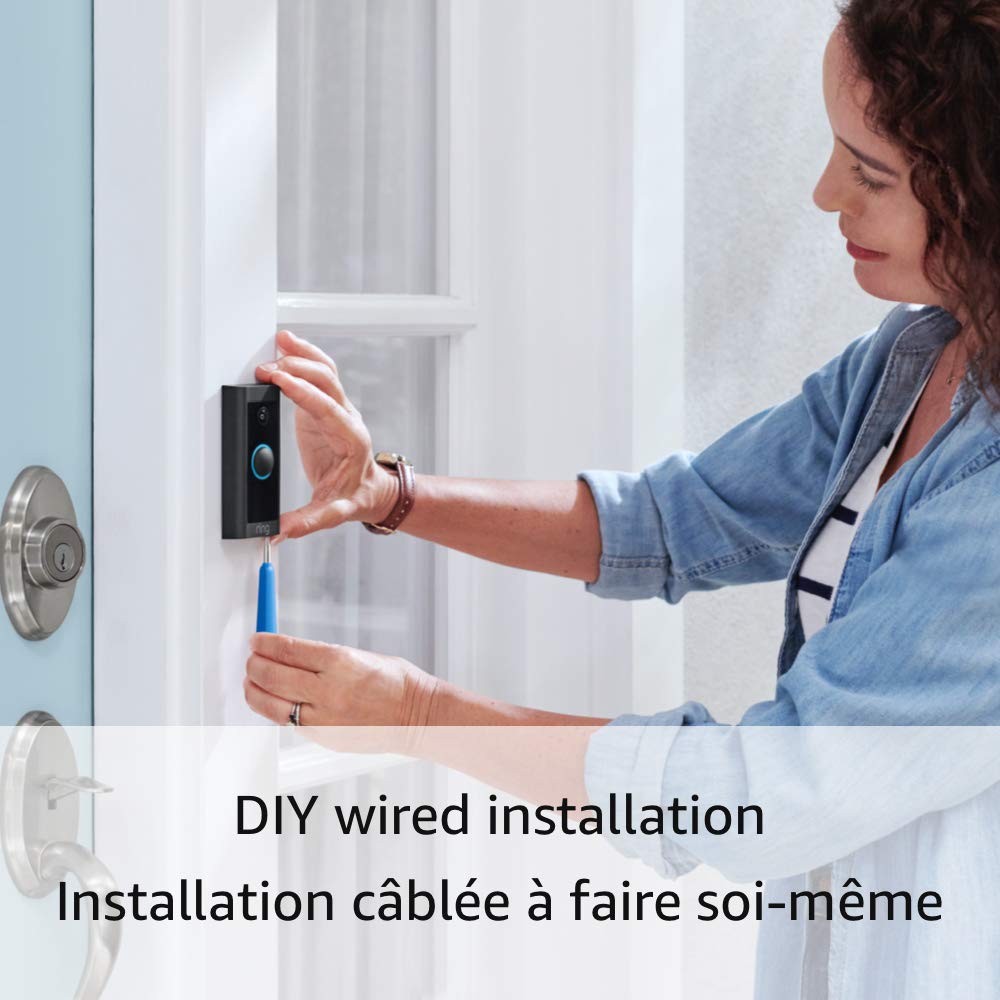 Ring Stick Up Cam Battery & Video Doorbell Wired - Black for Home Security