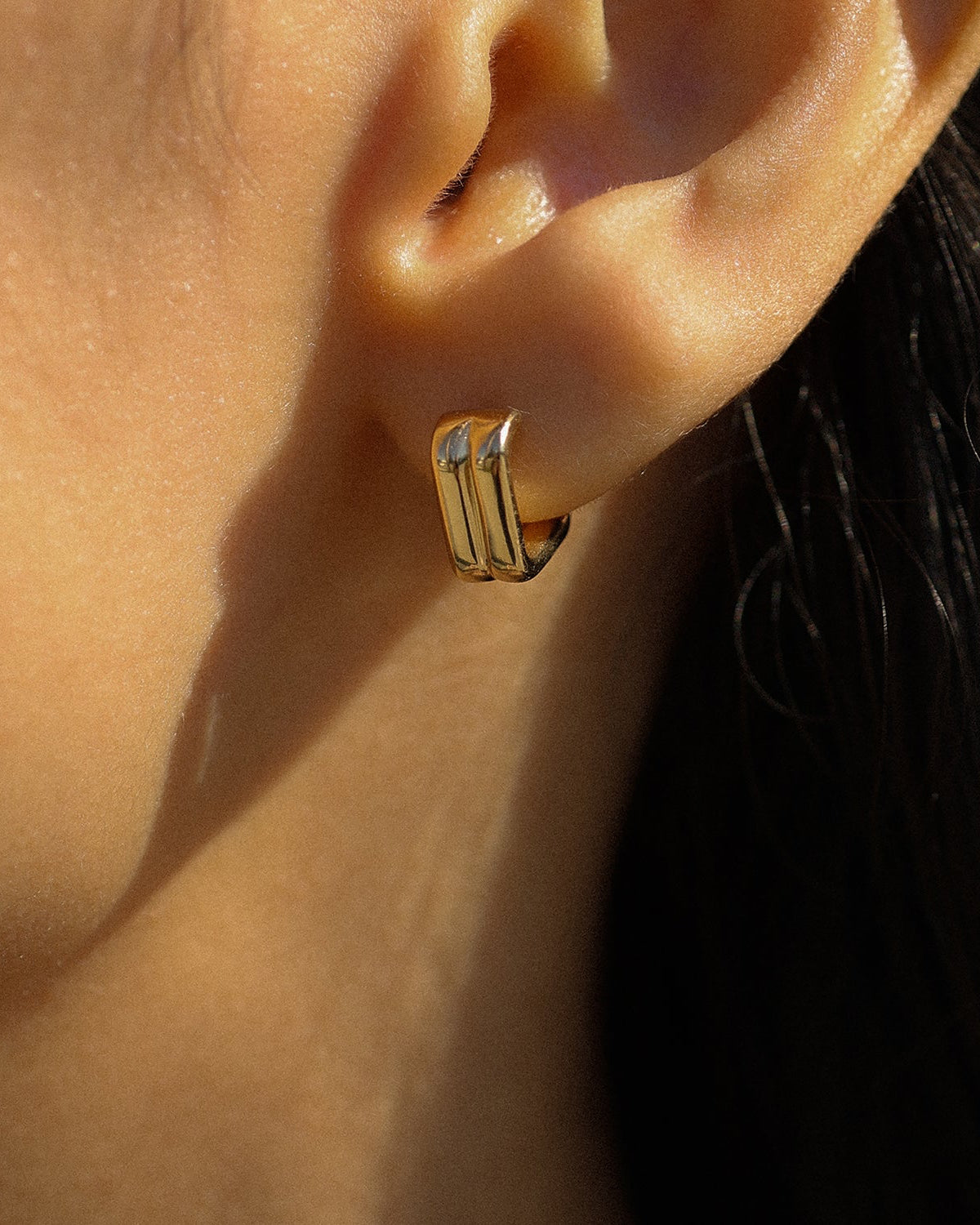 Gold Ribbed Hoop Earrings for Women - Trendy Chunky Statement Jewelry for Parties, Date Night & Everyday Wear