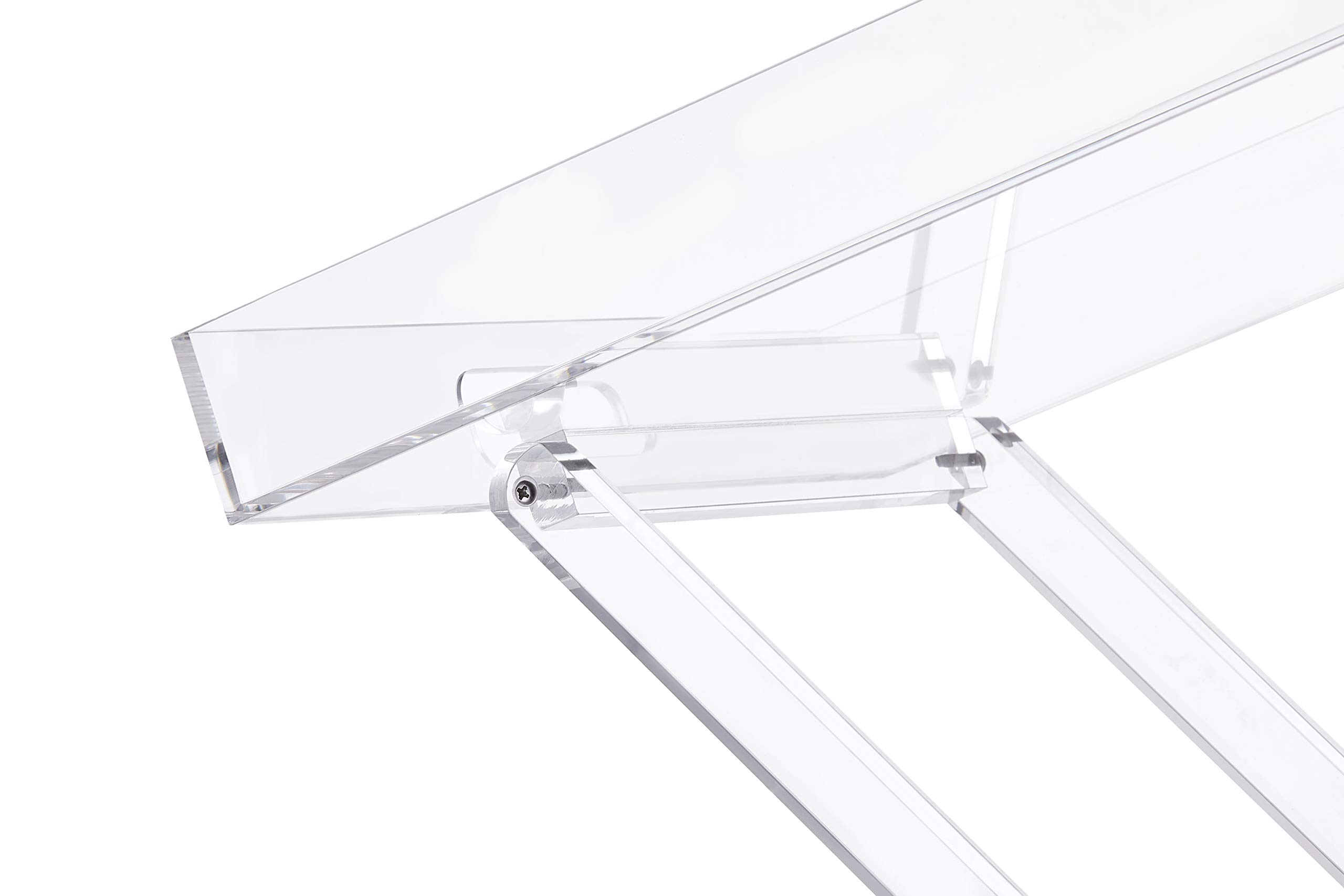 LIKENOW Acrylic Folding Tray Table - Modern Clear Side End Table 19x13 Inches, 23 Inches High - Perfect for Living Room, Bedroom, Office & Small Spaces