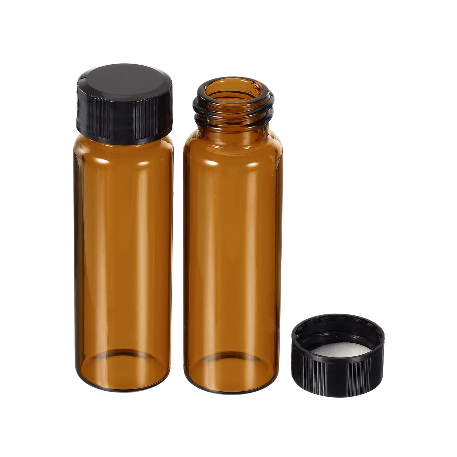 15mL Reagent Media Bottles - 10 Pack Round Glass Storage Bottles with Plastic Screw Caps for Lab & Home Use | Ideal for Chemical Solutions, Essential Oils & DIY Projects
