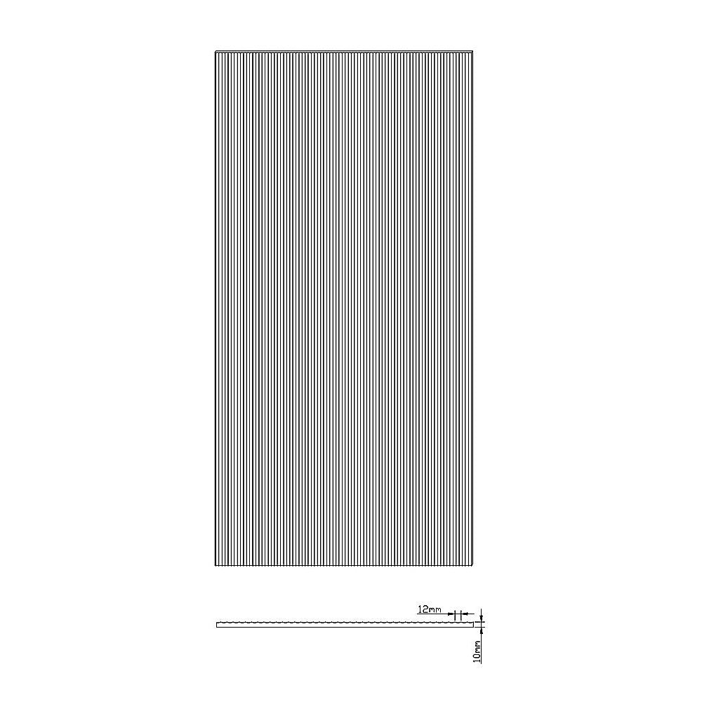 100cm Reeded Glass Shower Screen with Chrome Wall & Floor U Brackets - Frameless Bathroom Enclosure for Modern Home & Spa Style Wet Room