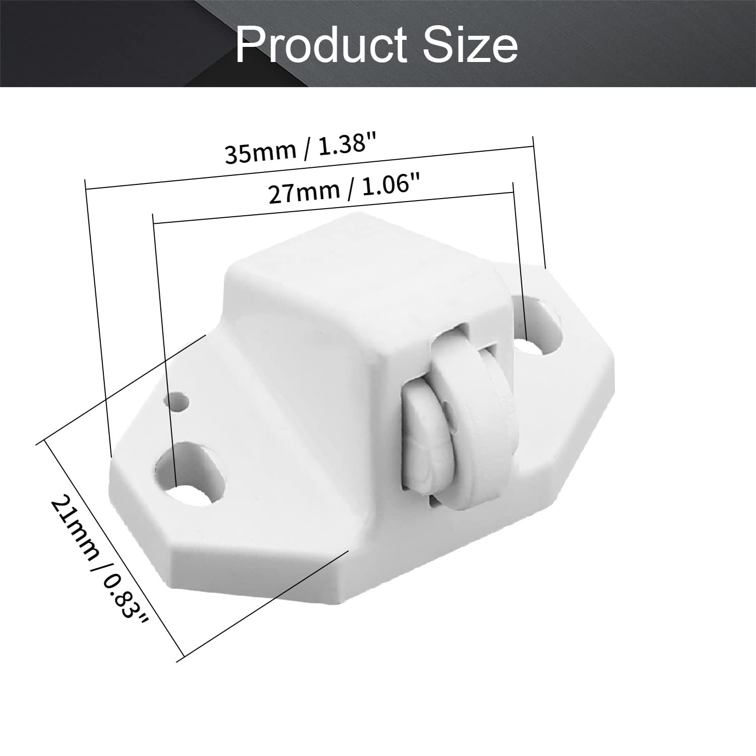 MroMax 20pcs Cabinet Door Double Roller Ball Catch Latches - Heavy Duty Kitchen Bathroom Cupboard Wardrobe Closet Hardware (Type B) | Secure Cabinet Closures for Home & Office Organization