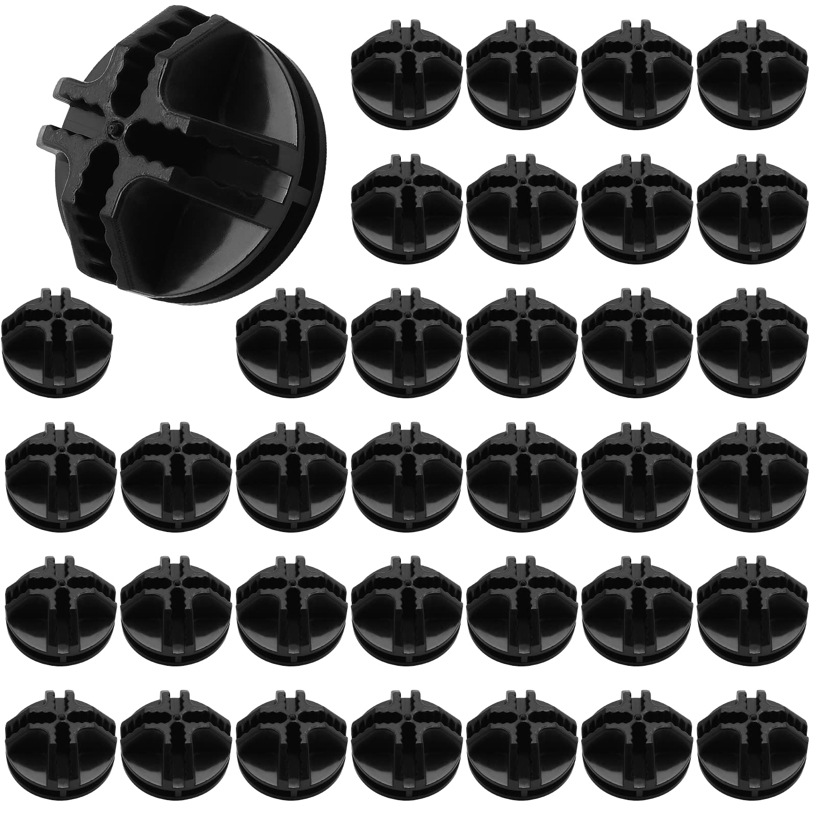 Litoexpe 36 Pcs Black Plastic Wire Cube Connectors for Modular Storage - Compatible with 3-4mm Diameter Metal Grid Shelves | Perfect for Closet Organization, DIY Shelving Units & Home Storage Solutions