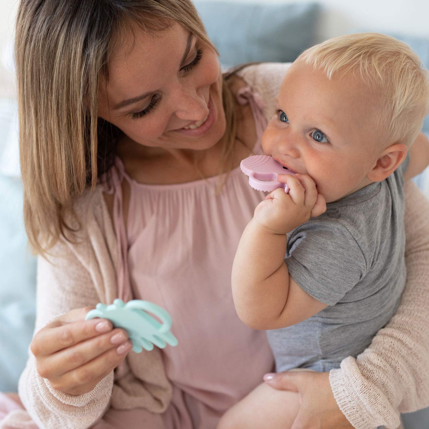 Sisilia Baby Teething Toys - BPA Free Silicone Teether for Infants & Newborns | CPSIA Certified Safe Octopus Design (Baby Blue) | Perfect for Soothing Sore Gums & Early Dental Care