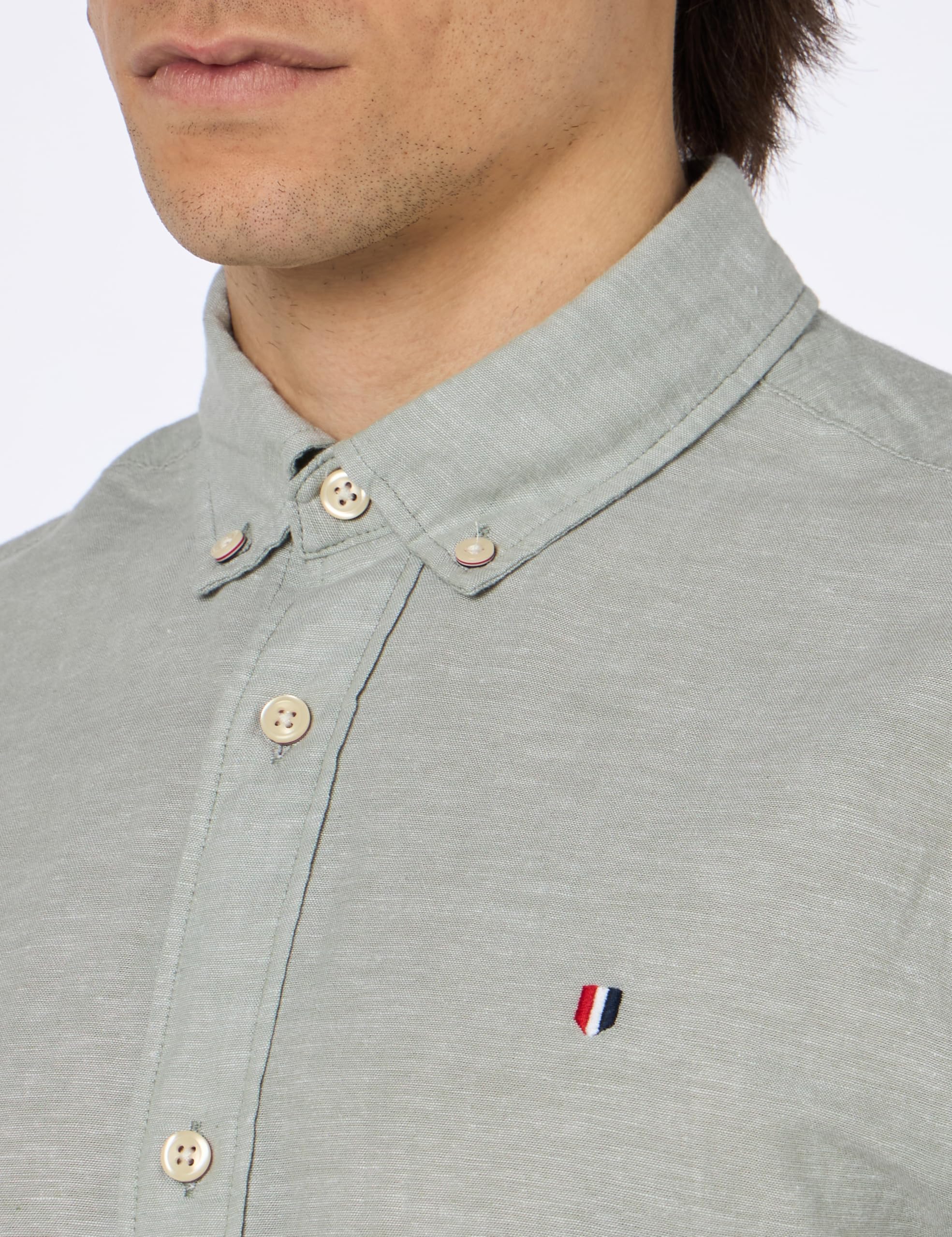 JACK & JONES Men's Long Sleeve Summer Shield Shirt - Breathable UV Protection Casual Button-Up for Outdoor Activities, Travel & Work