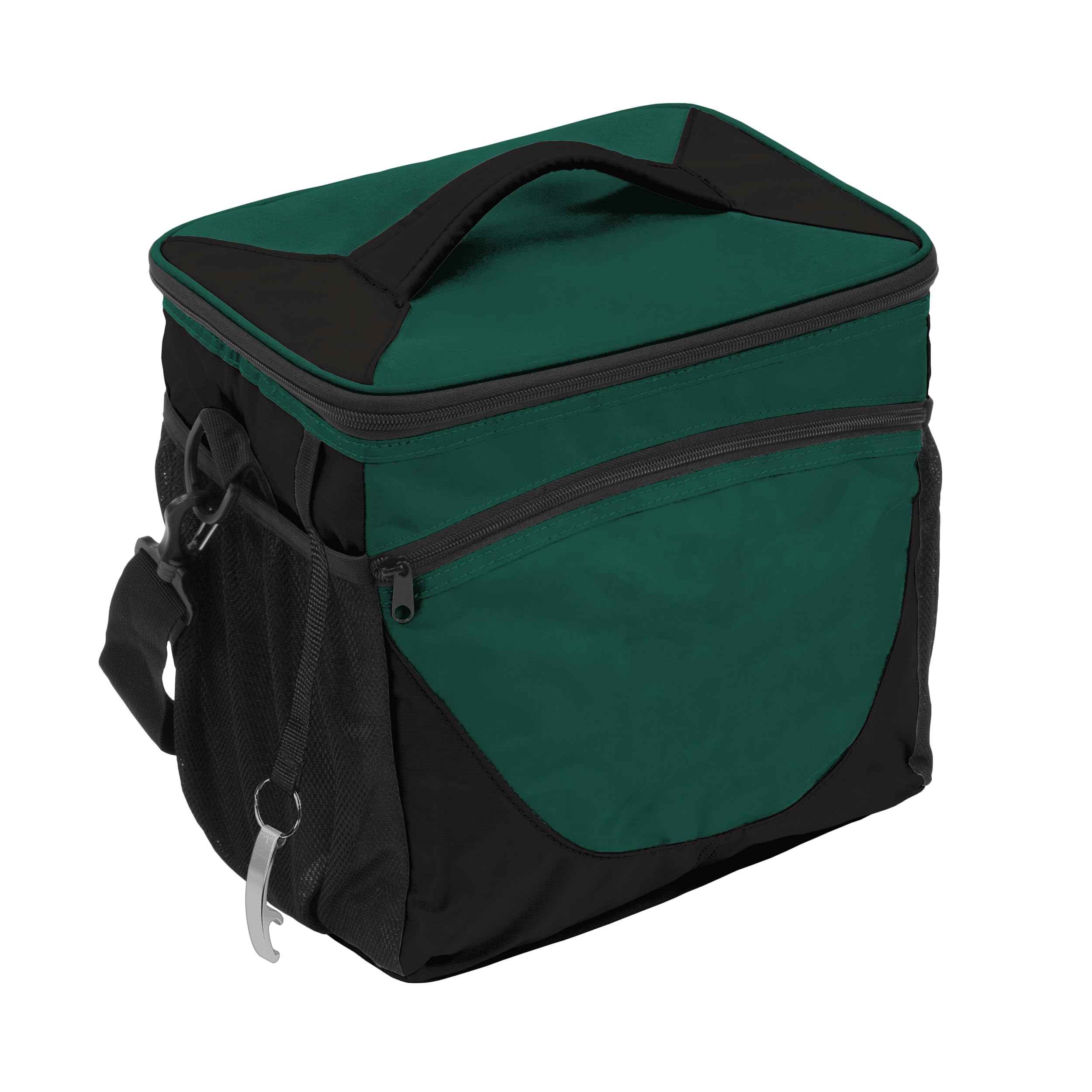 Logo Brands Plain Hunter 24 Can Cooler - Insulated Soft-Sided Beer & Soda Can Carrier for Camping, Tailgating, and Outdoor Parties (Black)