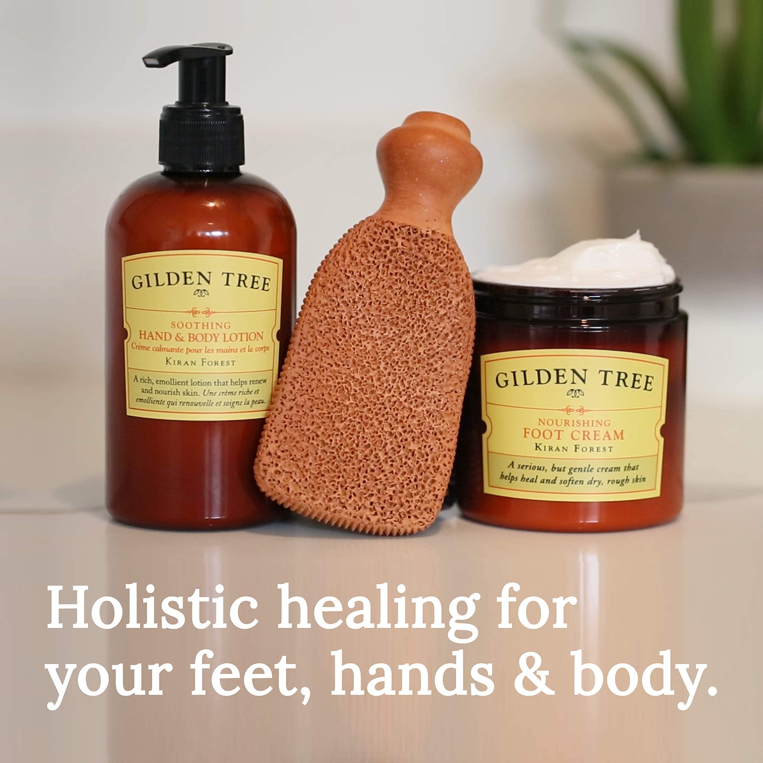 GILDEN TREE Moisturizing Hand & Body Lotion Set with Exfoliating Body Buffer - Hydrating Skincare Gift for Dry Skin Care, Perfect for Daily Use & Spa Days