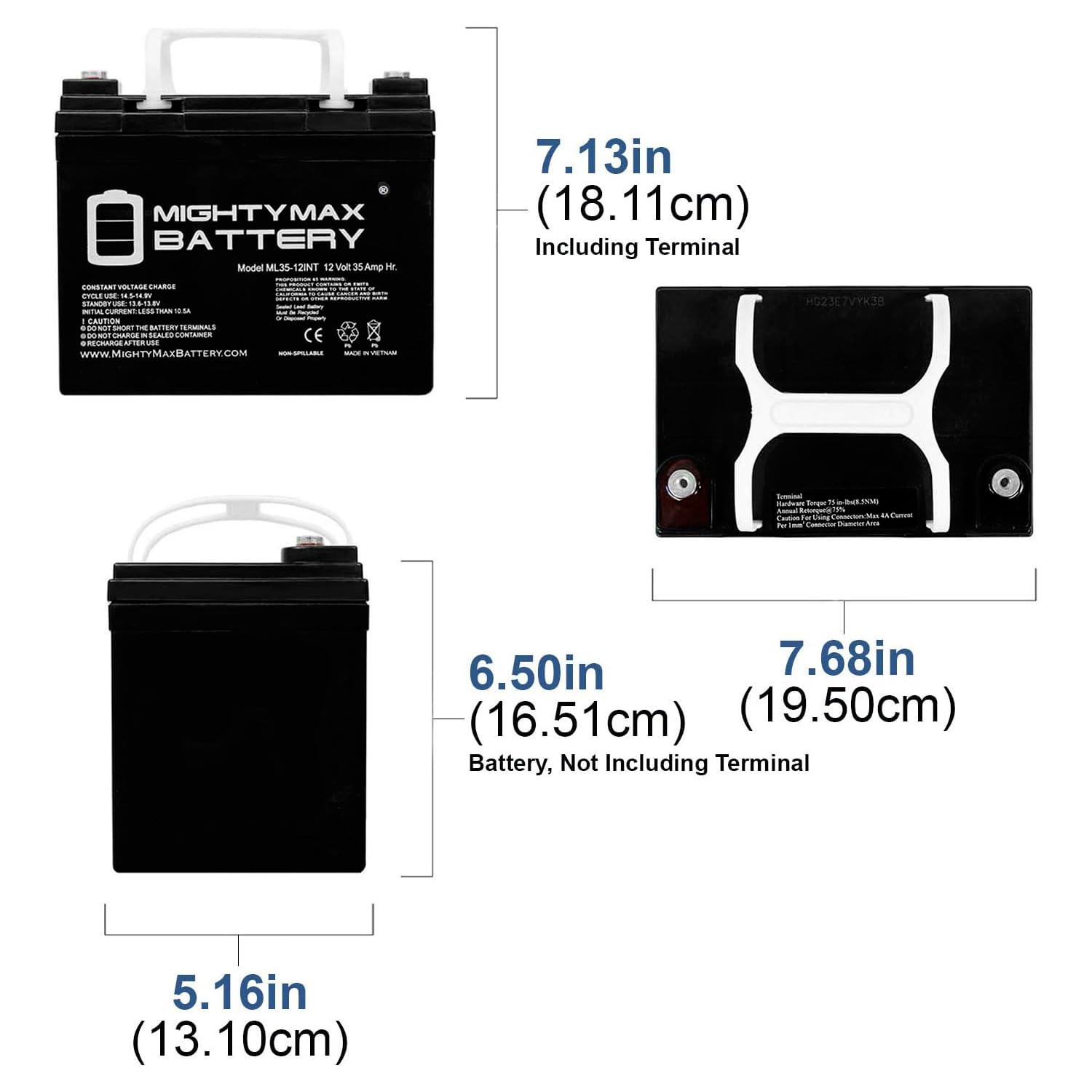 Mighty Max 12V 35AH SLA Replacement Battery - 2 Pack for INT R-4 Foldable Wheelchair | Long-Lasting Power for Mobility Scooters, Power Chairs & Medical Equipment