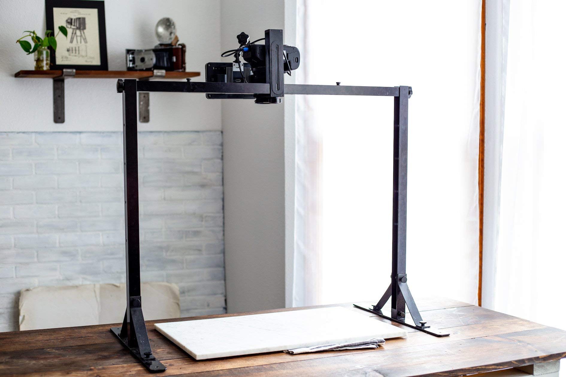 Professional Metal Overhead Table Top Mount Stand - OH100 Studio DSLR/iPhone Camera Mount for Top-Down Photography | Perfect for Product Shots, Food Photography & DIY Videos