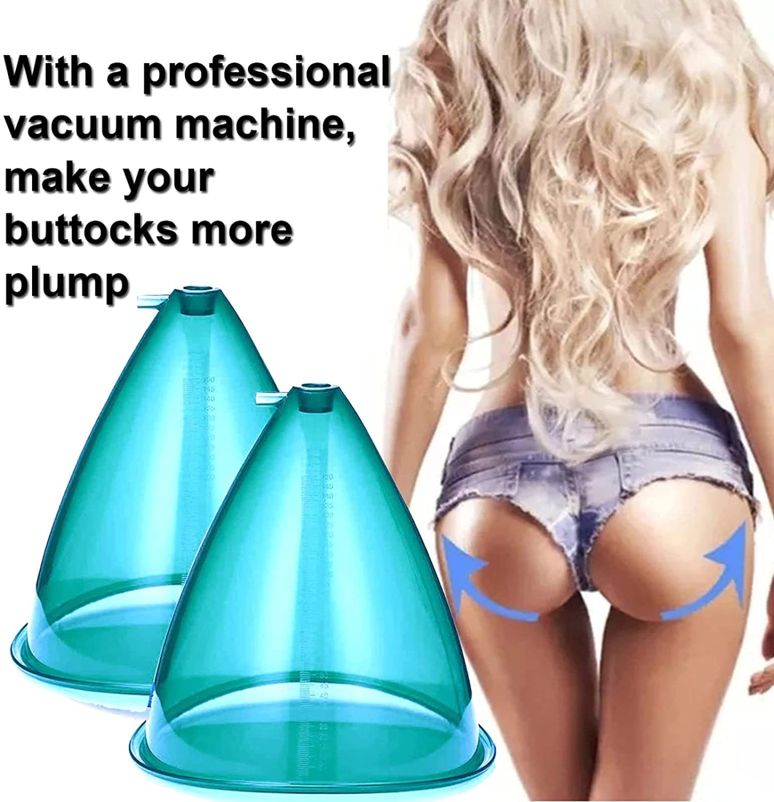 4pcs Large Vacuum Suction Cups for Hip Lift - High Capacity Vacuum Cupping Therapy Set for Body Sculpting & Cellulite Reduction - Perfect for Home Spa, Massage, and Beauty Treatments