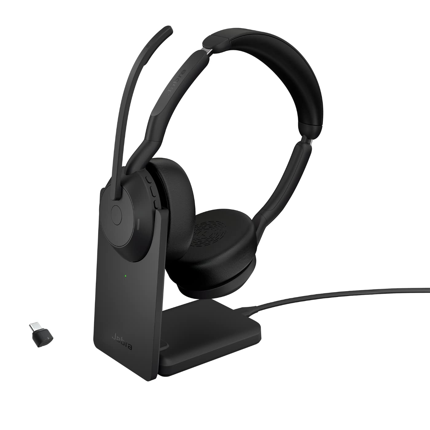 Jabra Evolve2 55 Wireless Stereo Headset with Charging Dock - Noise Cancelling Mic & ANC - UC Compatible (Zoom, Google Meet) - Air Comfort Ear Cushions - Black - Perfect for Office Calls, Remote Work & Video Conferencing