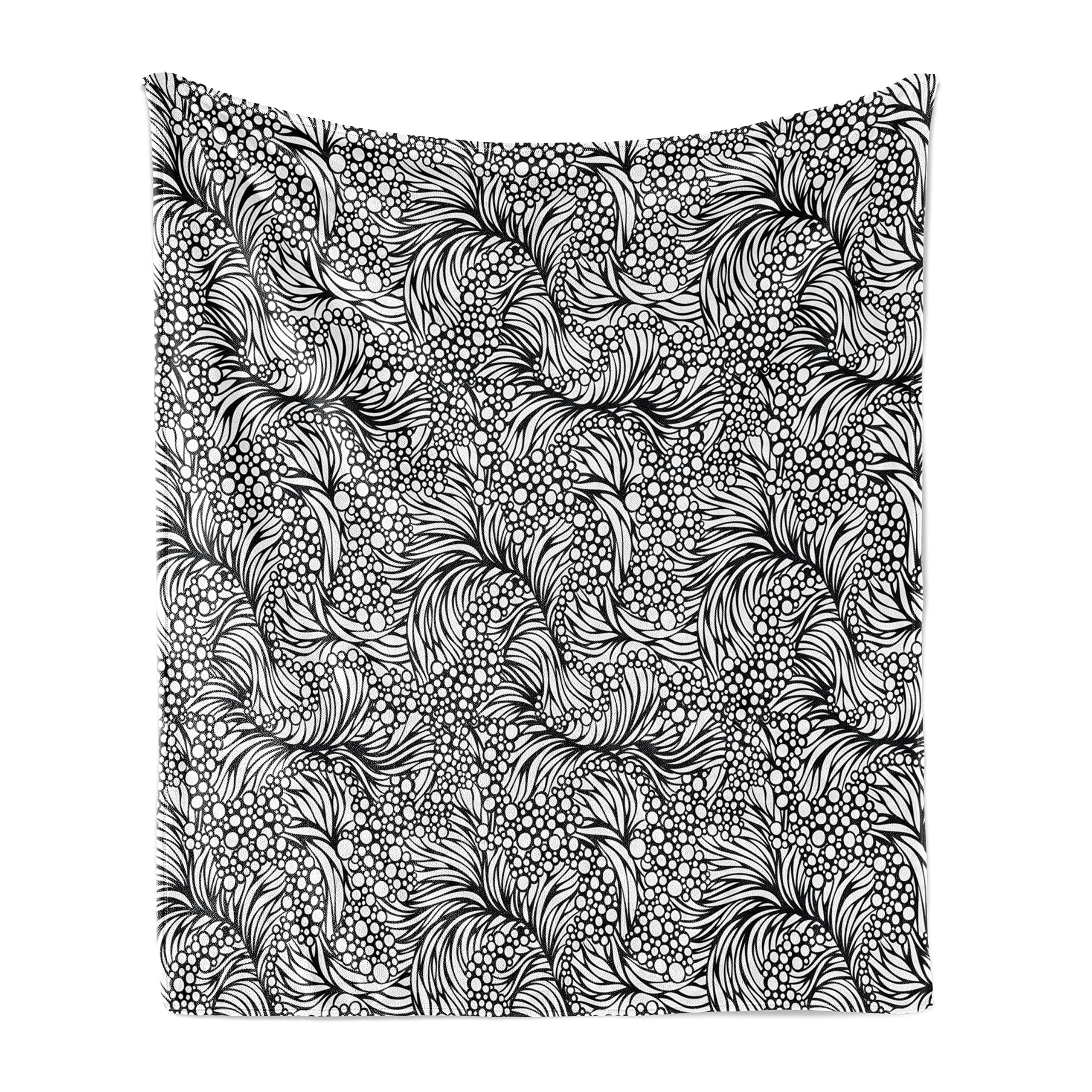 Ambesonne Black and White Flannel Fleece Throw Blanket - 70