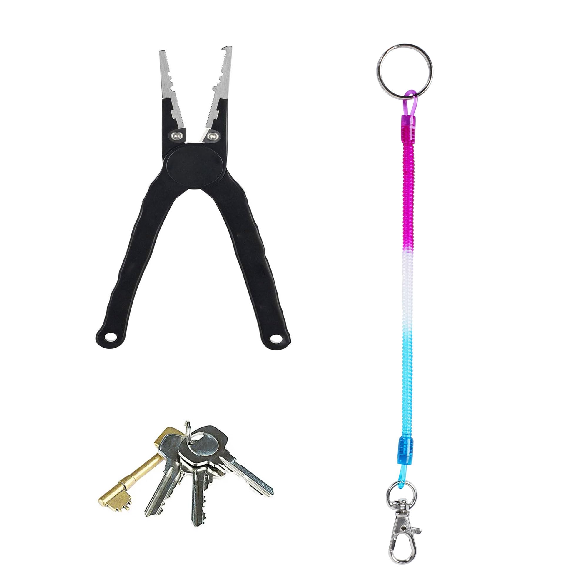 Retractable Safety Coiled Lanyard with Metal Lobster Clasp - Anti-Lost Spiral Keychain for Keys, Wallet & Phone | Theftproof Stretch Cord for Office, Gym & Travel Accessories
