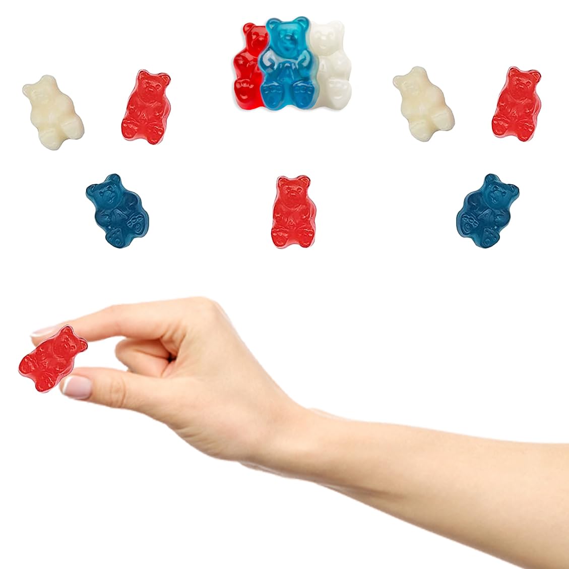 Fruidles USA Patriotic Freedom Gummi Bears - Red White & Blue 4th of July Gummy Candy - Bulk 5lb Bag - Perfect for Independence Day Parties, Summer BBQs, and Patriotic Celebrations