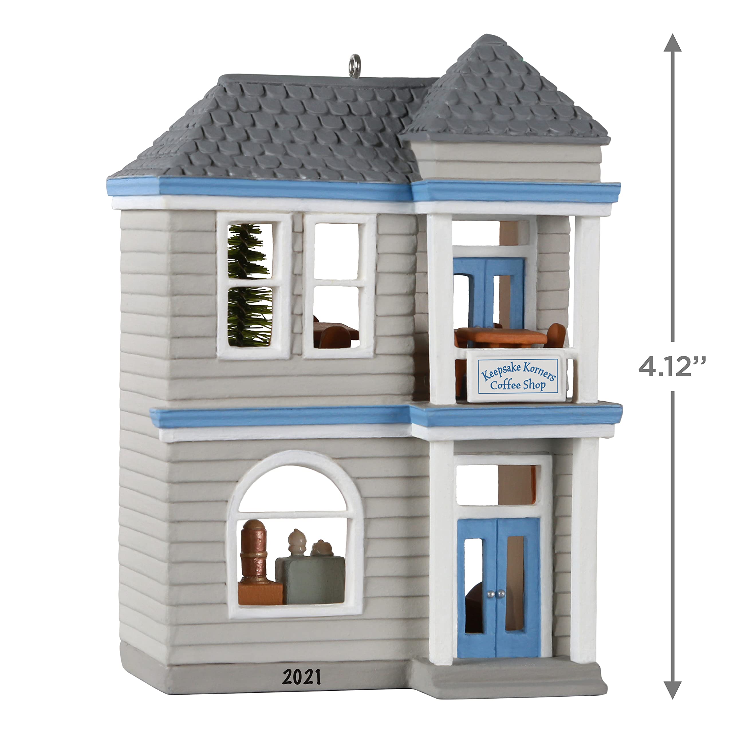 Hallmark Keepsake Christmas Ornament 2021 - Nostalgic Plastic Coffee Shop Decor with Year Date | Perfect for Holiday Tree Decorations, Gift Giving & Collectible Display