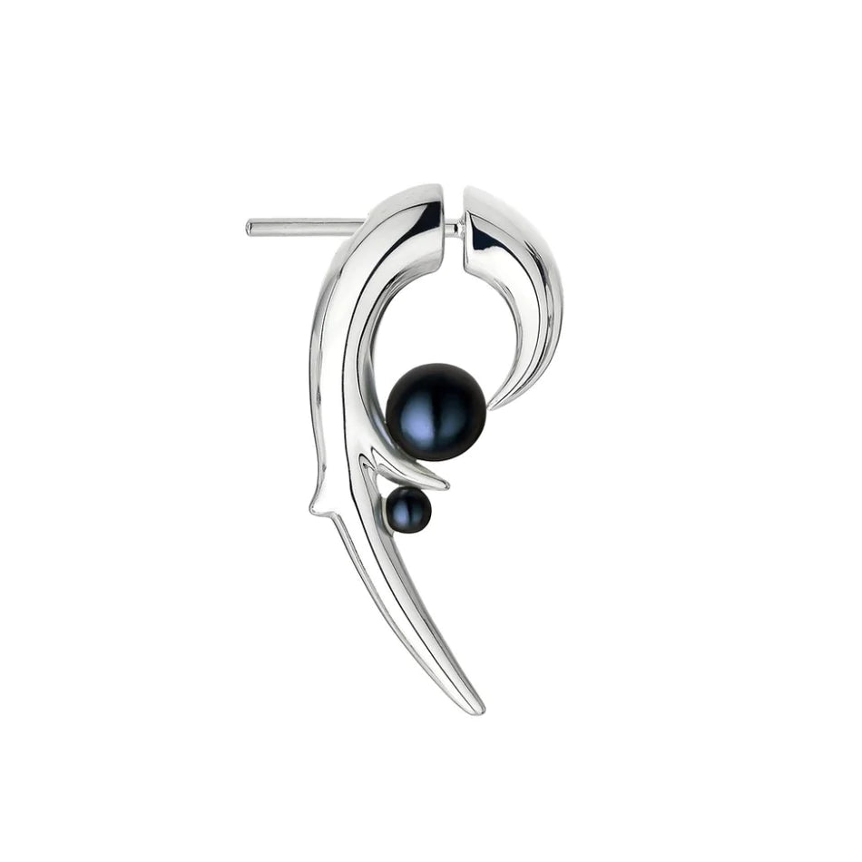 Elegant Black Pearl Earrings for Women - Hooked Design, Perfect for Parties, Weddings & Special Occasions