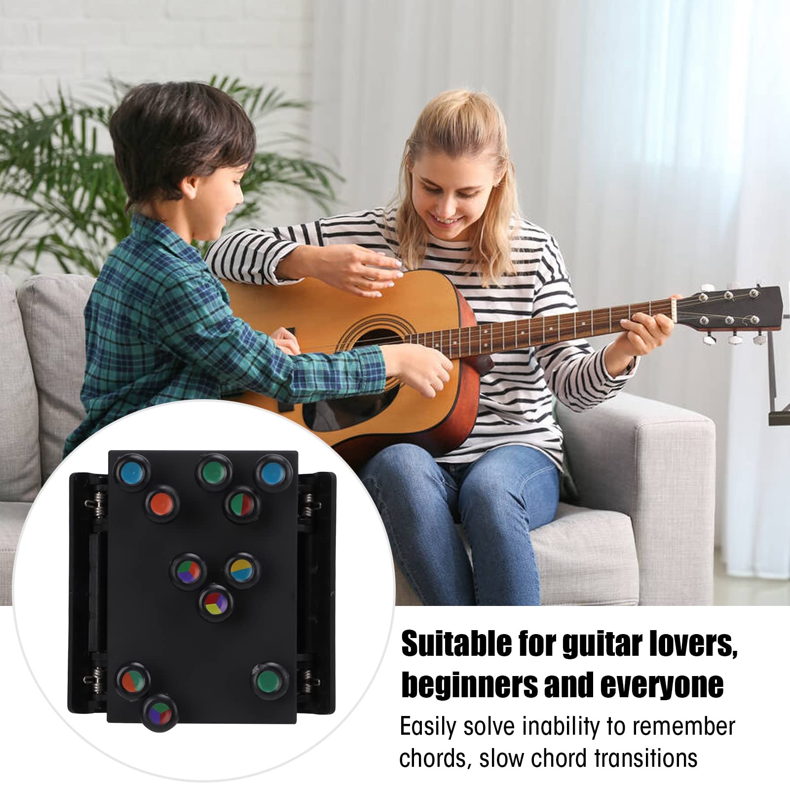 Guitar Trainer & Practice Tool - Chord Learning Aid for Beginners | Perfect Guitar Attachment for Training & Skill Development | Ideal for Home Practice, Music Lessons & Gift for Musicians